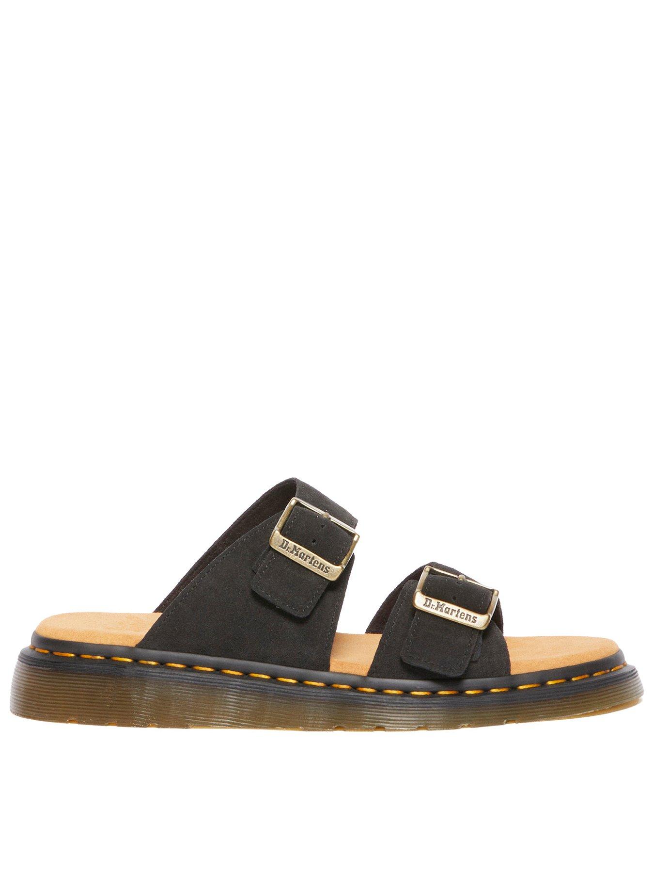 Dr Martens Josef Slide Sandals - Black Eh Suede