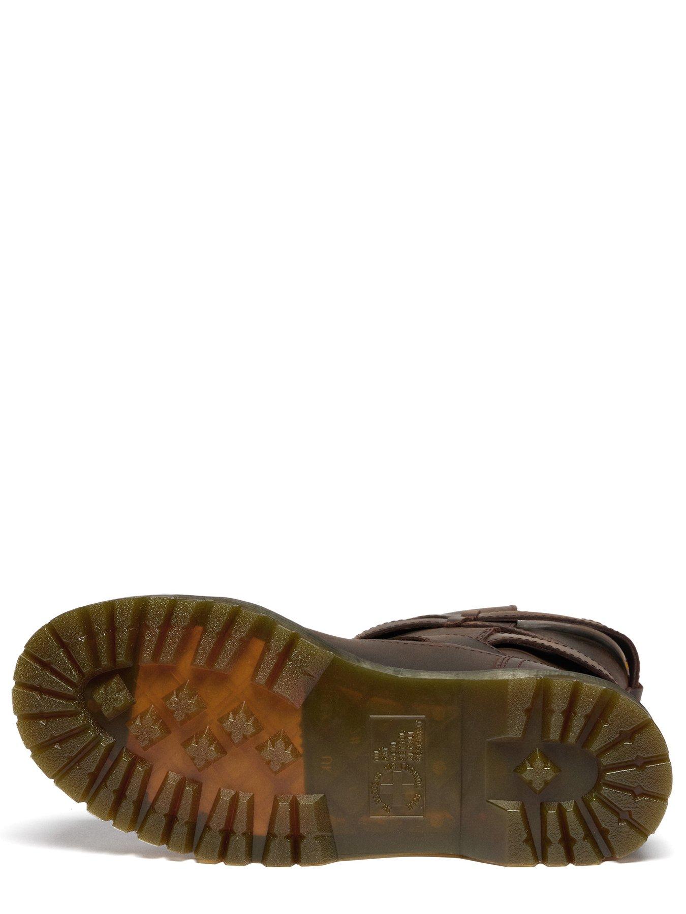 Image 5 of 7 of Dr Martens Anistone 2 Strap Crazy Horse Leather Biker Boots - Dark Brown