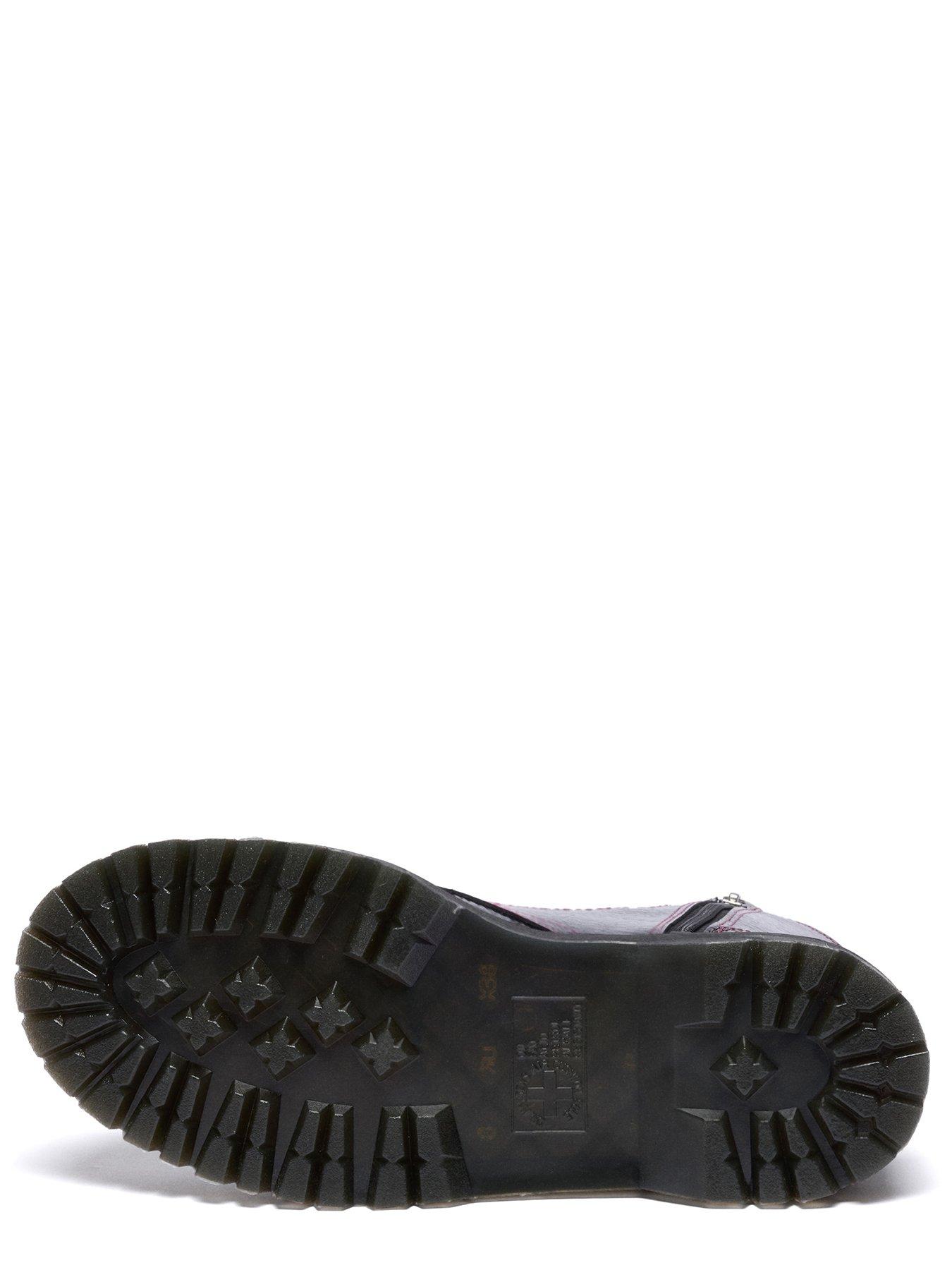 Dr Martens Jadon 8 Eye Distressed Leather Platform Boots - Black