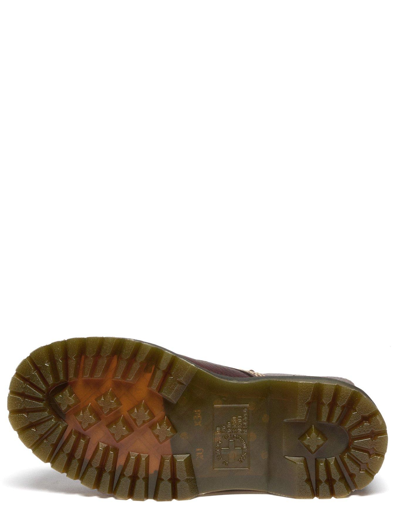 Image 5 of 6 of Dr Martens Sinclair Flower 8 Eye Grizzly Leather Boots - Dark Brown