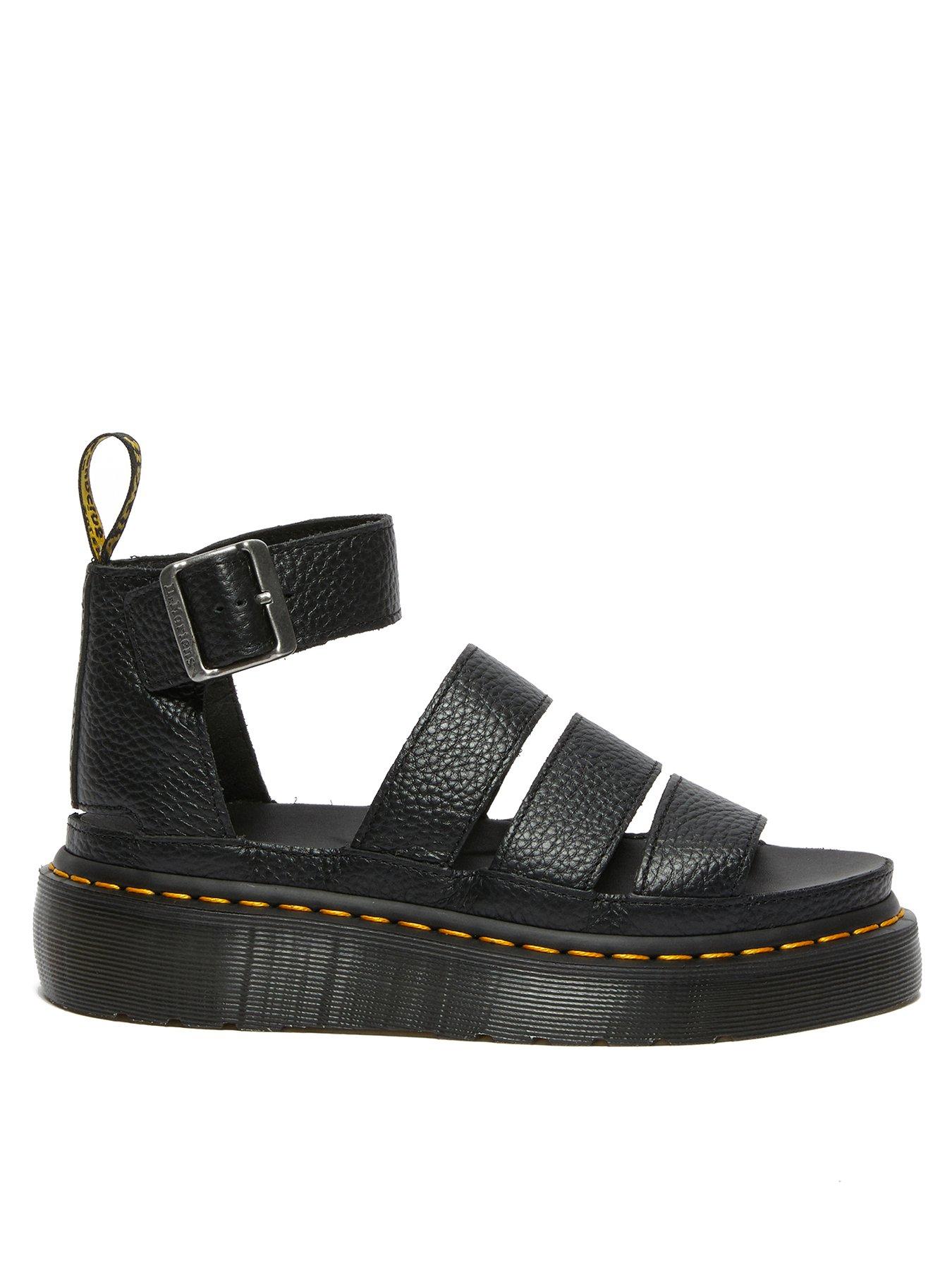 Dr Martens Clarissa II Quad Sandals  - Black Milled Nappa