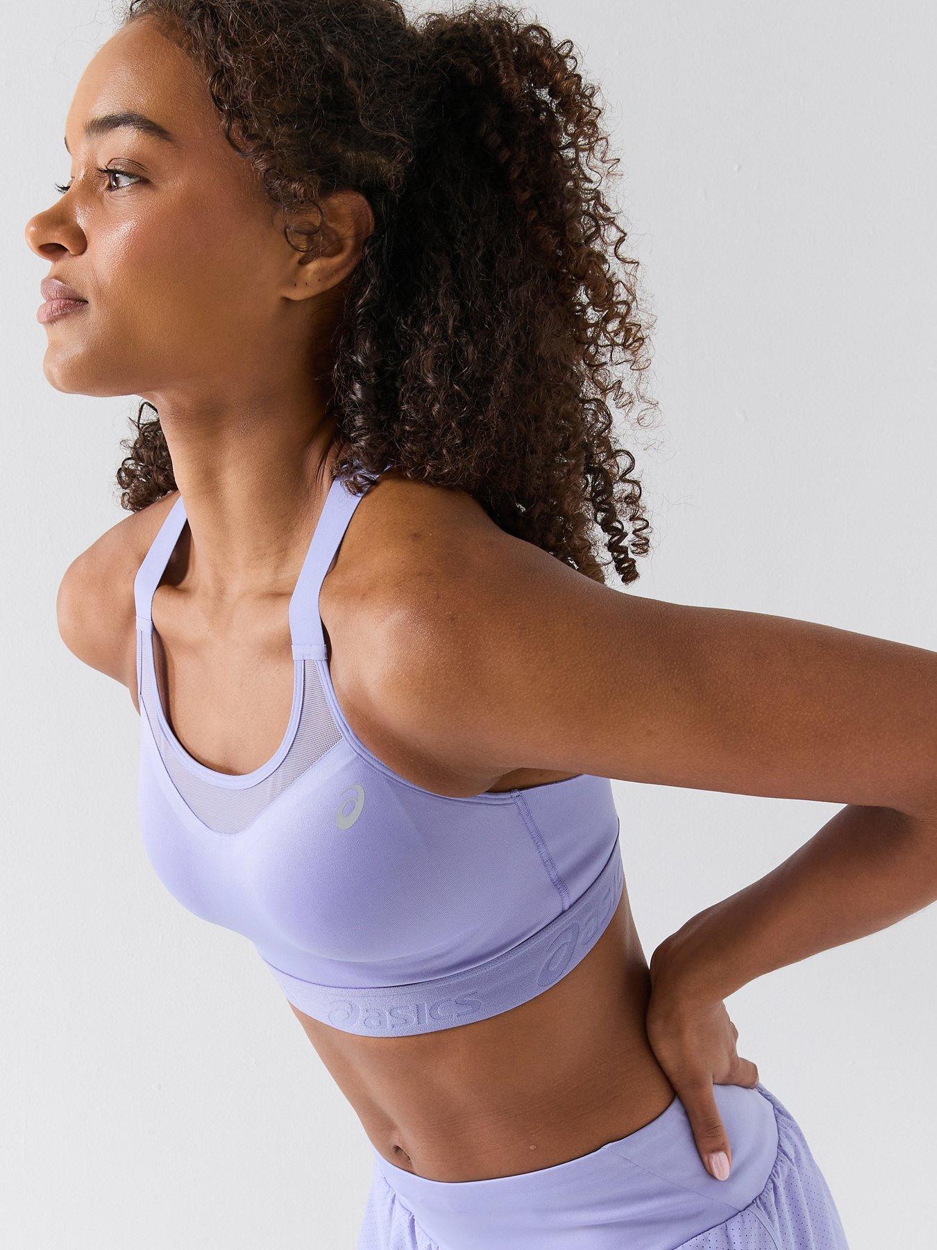 Image 1 of 6 of Asics Womens Running Road Combination High Support Sports Bra - Purple