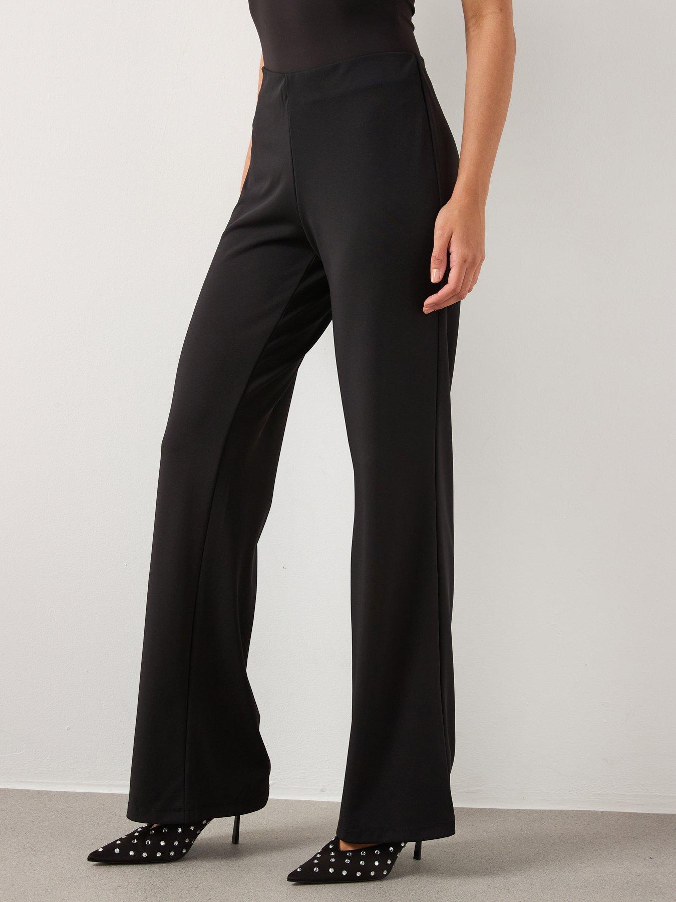 Mango Straight Fit Trousers With Elastic Waist - Black