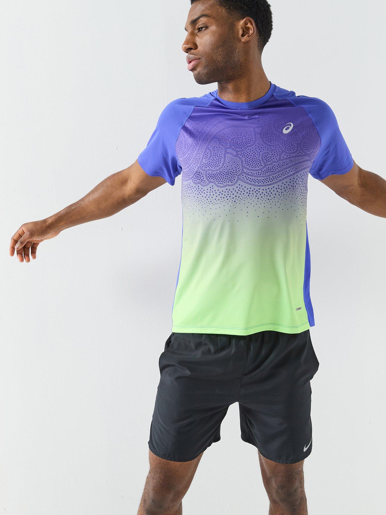 Asics Mens Running Road Fade T-Shirt- Blue