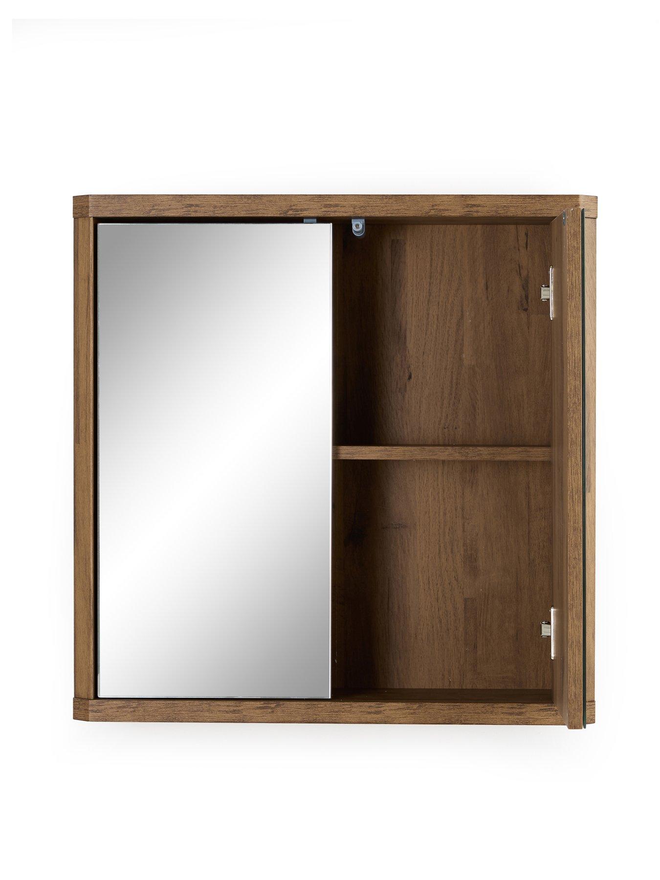 Image 4 of 7 of The Very Collection Harlem 2 Door Mirrored Bathroom Wall Cabinet - Mid Oak - FSC&reg; Certified