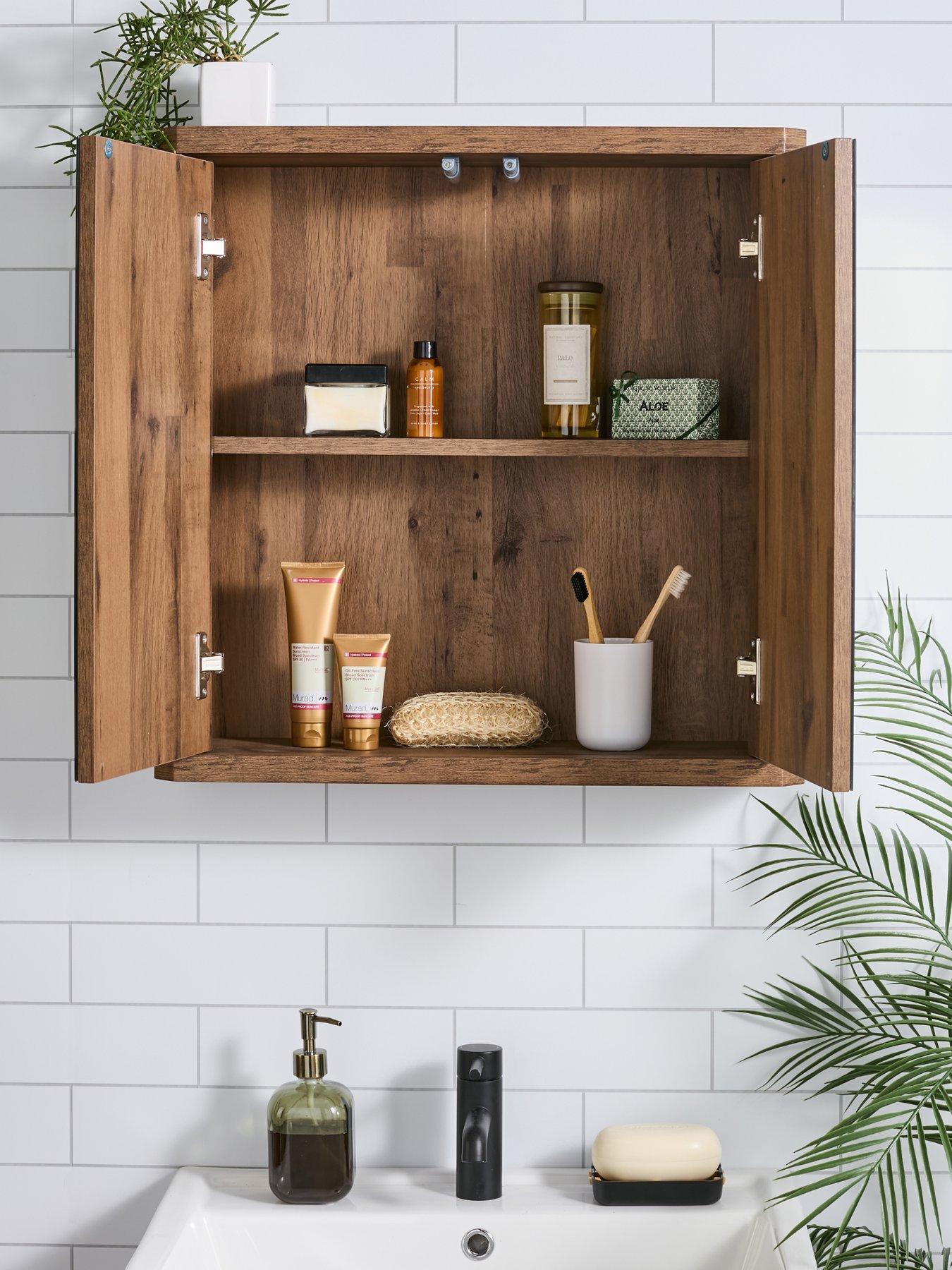 Image 6 of 7 of The Very Collection Harlem 2 Door Mirrored Bathroom Wall Cabinet - Mid Oak - FSC&reg; Certified