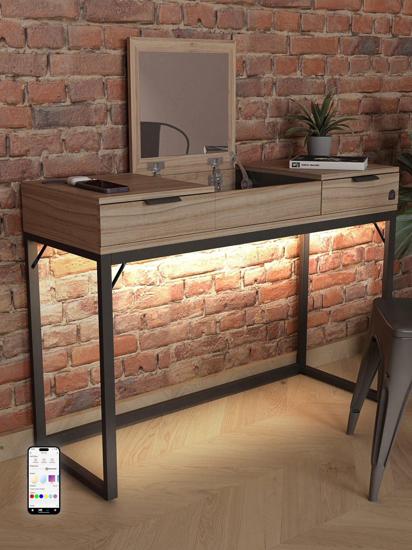 XR Living Denver Dressing Table With Mirror, Wireless Charging And App Control