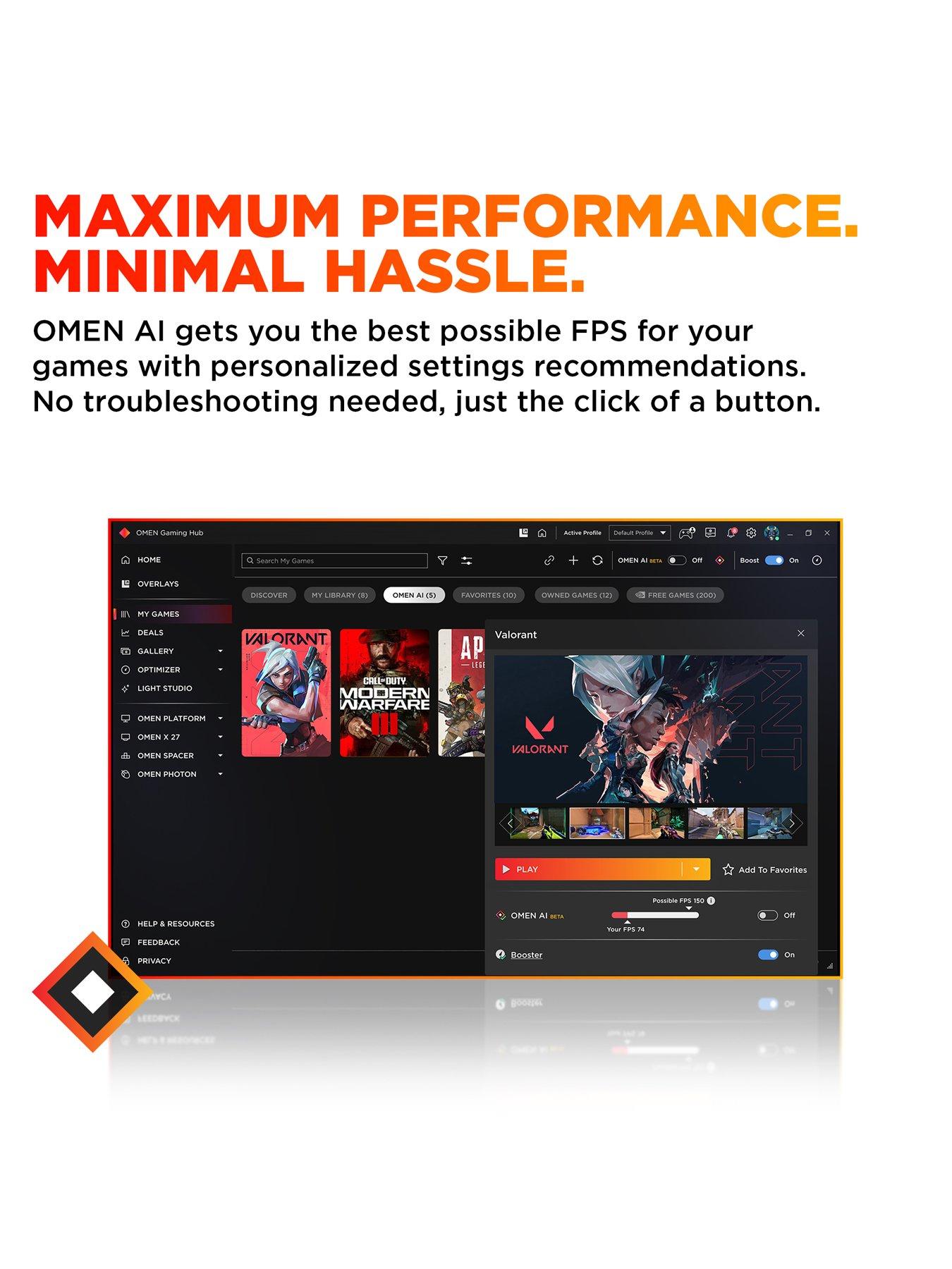 Image 3 of 8 of HP OMEN 16L Gaming Desktop - GeForce RTX 5060, AMD Ryzen 5, 16GB RAM, 1TB SSD