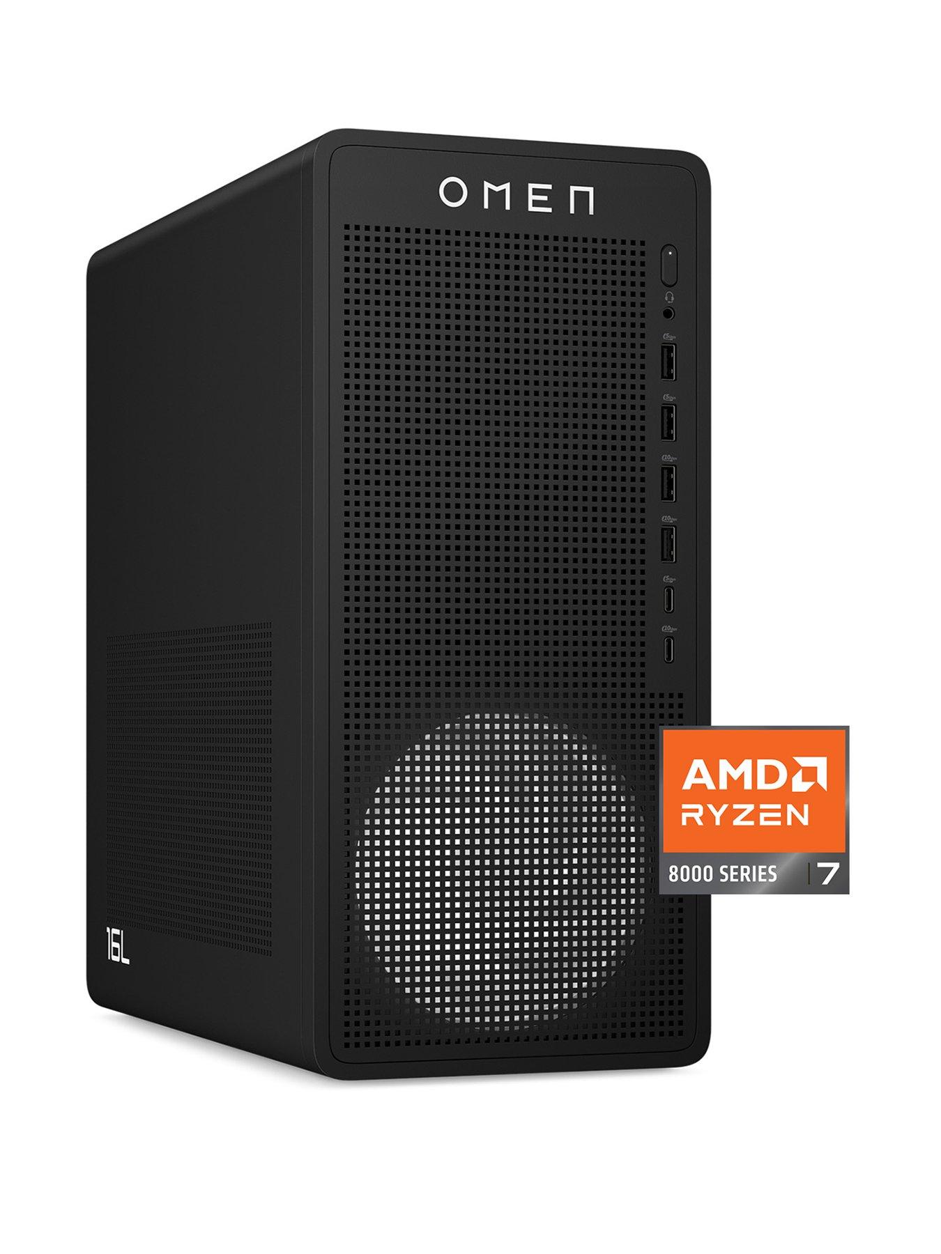 HP OMEN 16L Gaming Desktop - GeForce RTX 5060, AMD Ryzen 7, 16GB RAM, 1TB SSD
