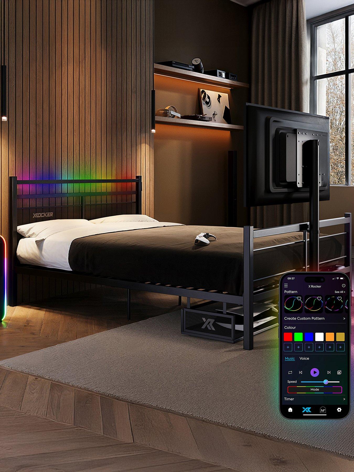 x-rocker-basecamp-double-bed-app-controlled-led-light