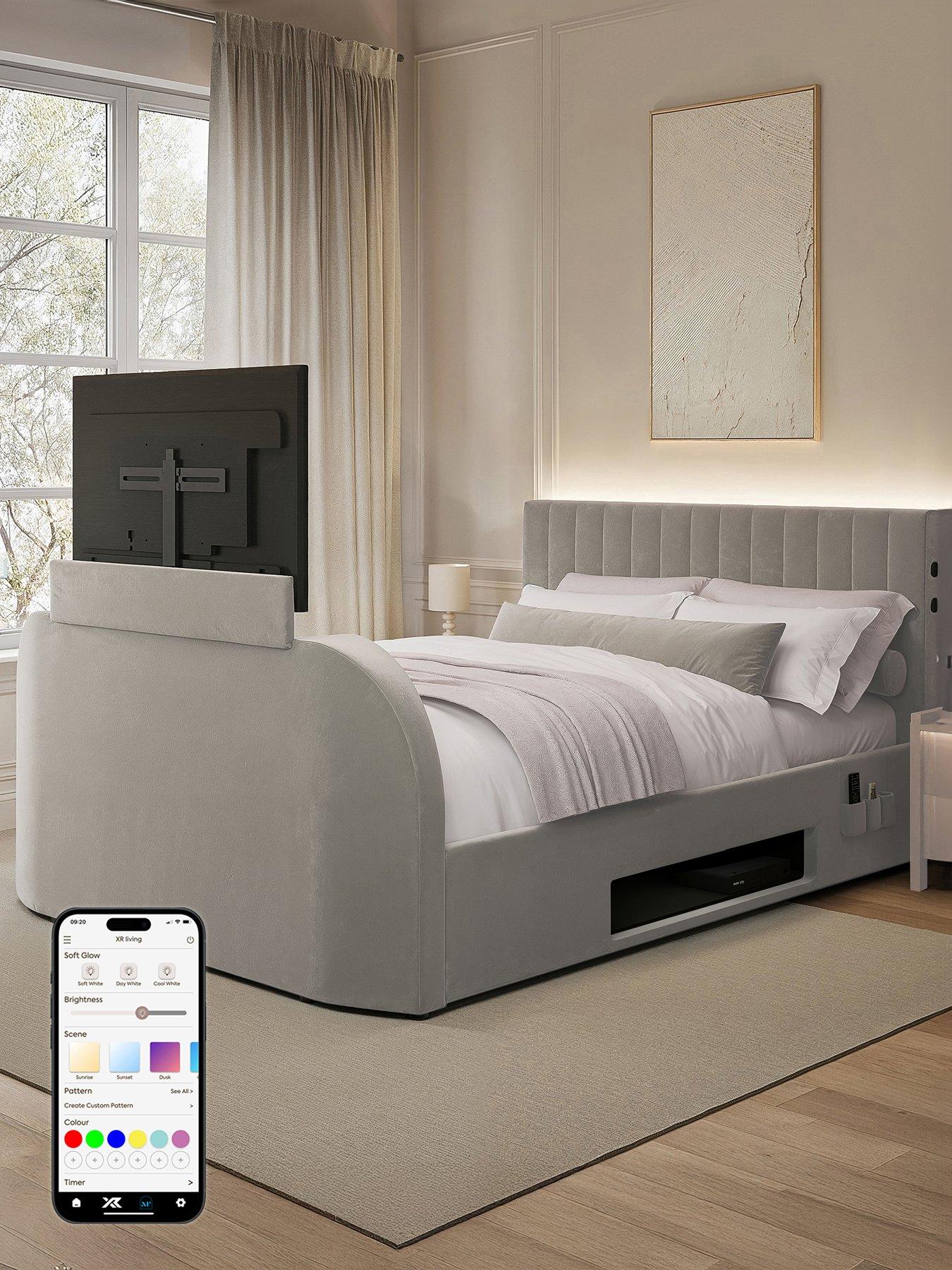 XR Living Maisie 5.1 True Surround Sound Bed with Electric TV Lift and App Controlled LED Lights