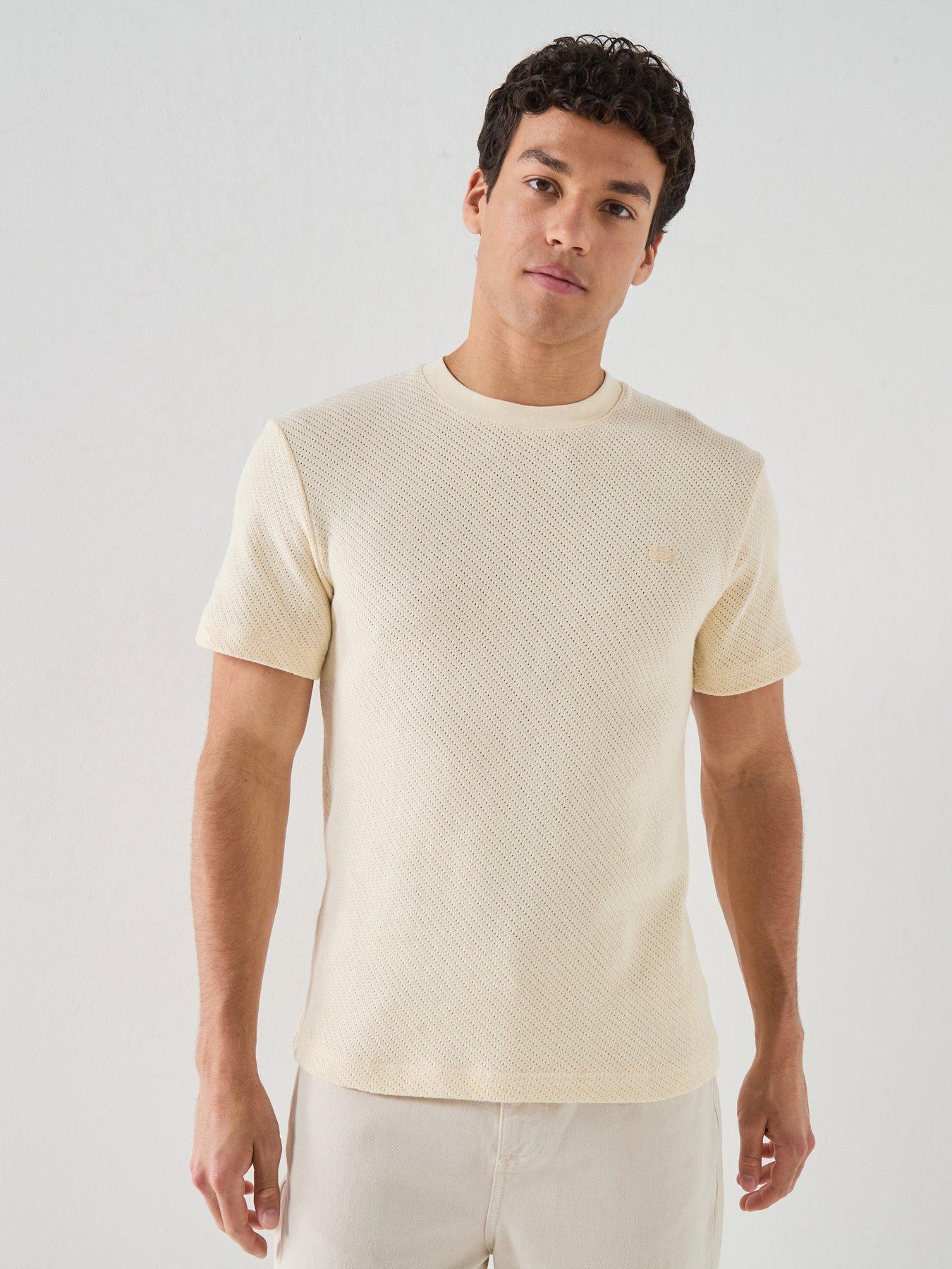 Lacoste Regular Fit Knitted T-Shirt - Beige