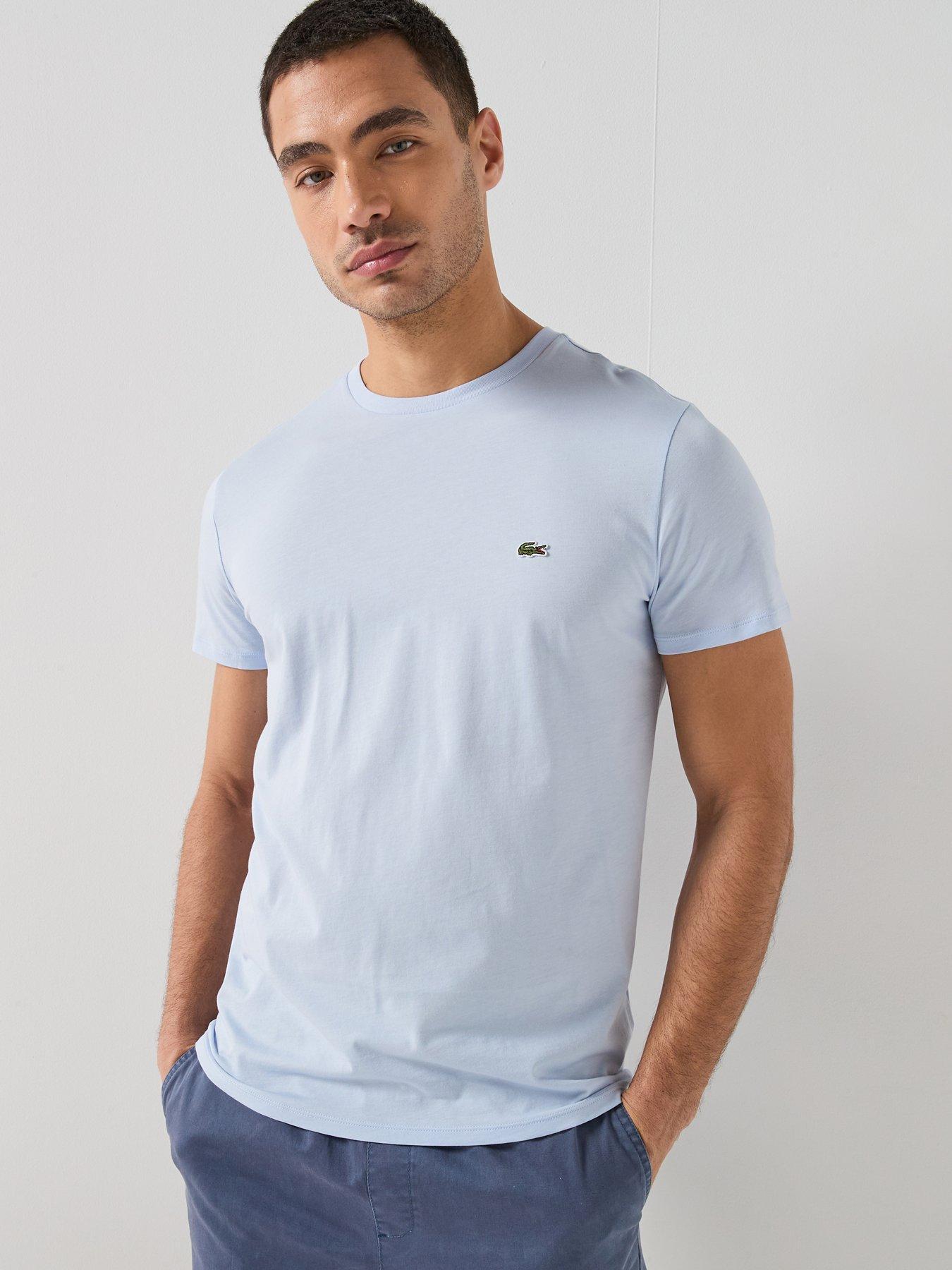 Image 1 of 5 of Lacoste Pima Cotton Short Sleeve T-Shirt - Light Blue