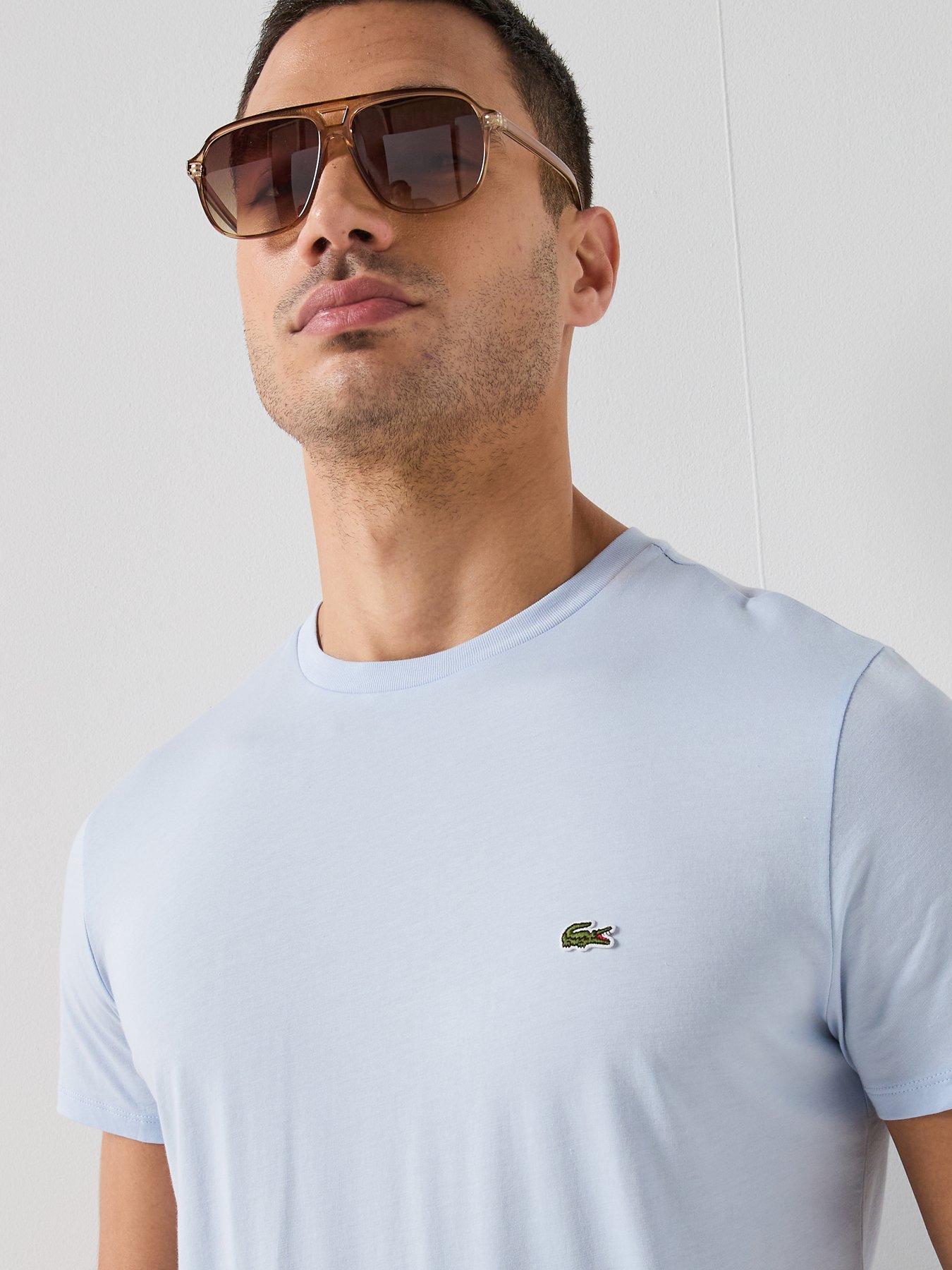Image 4 of 5 of Lacoste Pima Cotton Short Sleeve T-Shirt - Light Blue