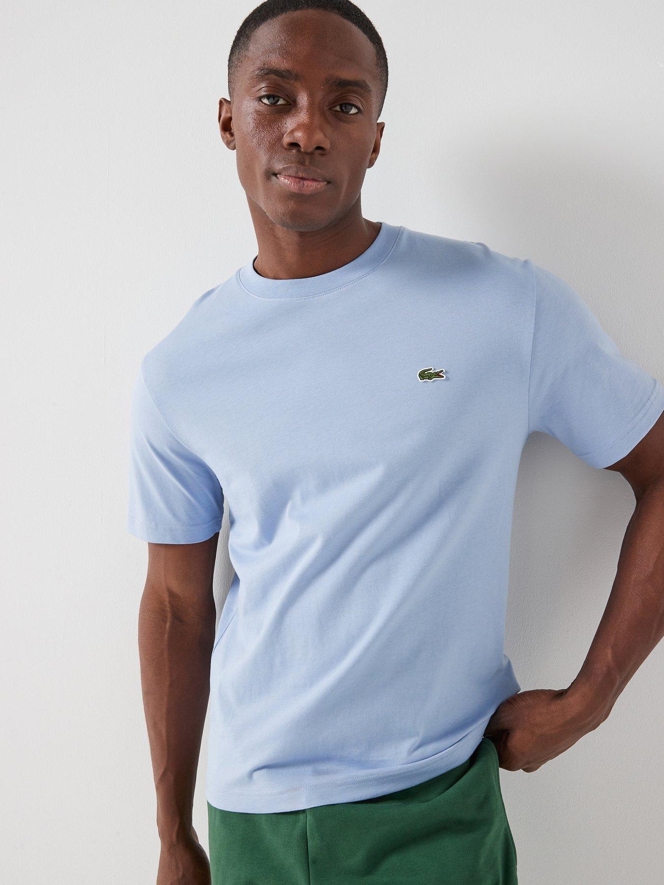 Lacoste Mid Weight Cotton T-Shirt, Blue, Size S, Men