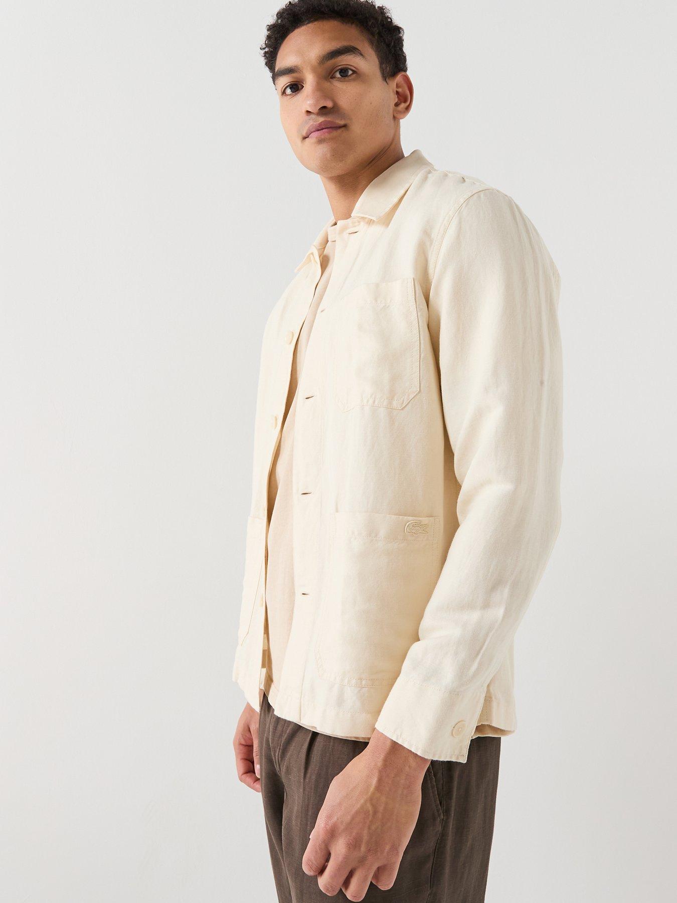 Image 5 of 6 of Lacoste Casual Linen Overshirt - Off White