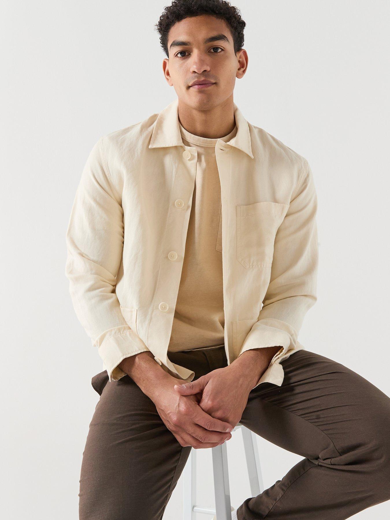 Image 6 of 6 of Lacoste Casual Linen Overshirt - Off White