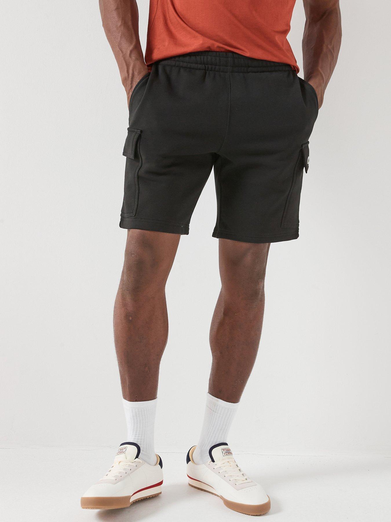 Lacoste Regular Fit Fleece Cargo Shorts, Black, Size 2Xl, Men