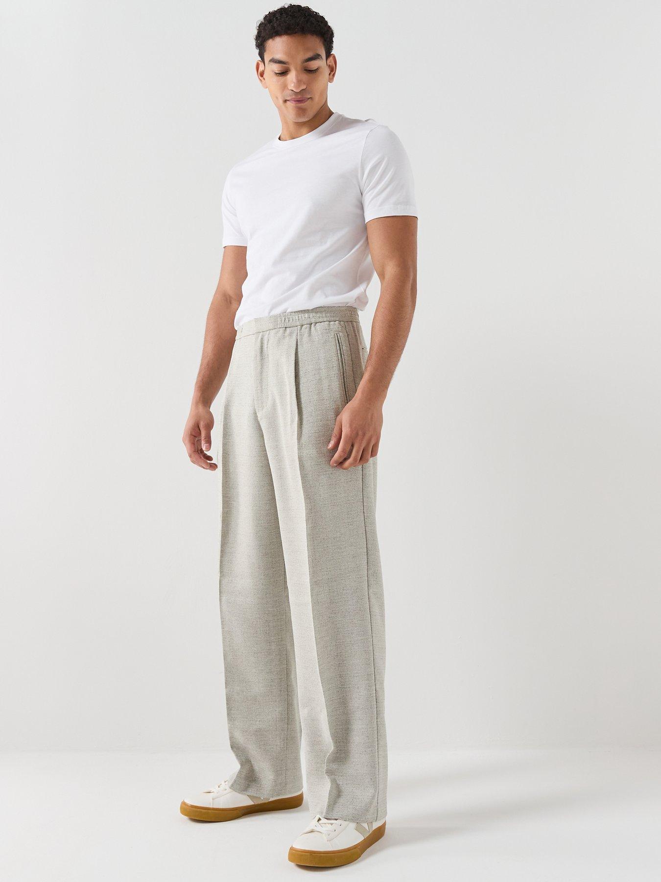 Image 3 of 6 of Lacoste Lacoste Straight Fit Marbled Canvas Trousers - Grey