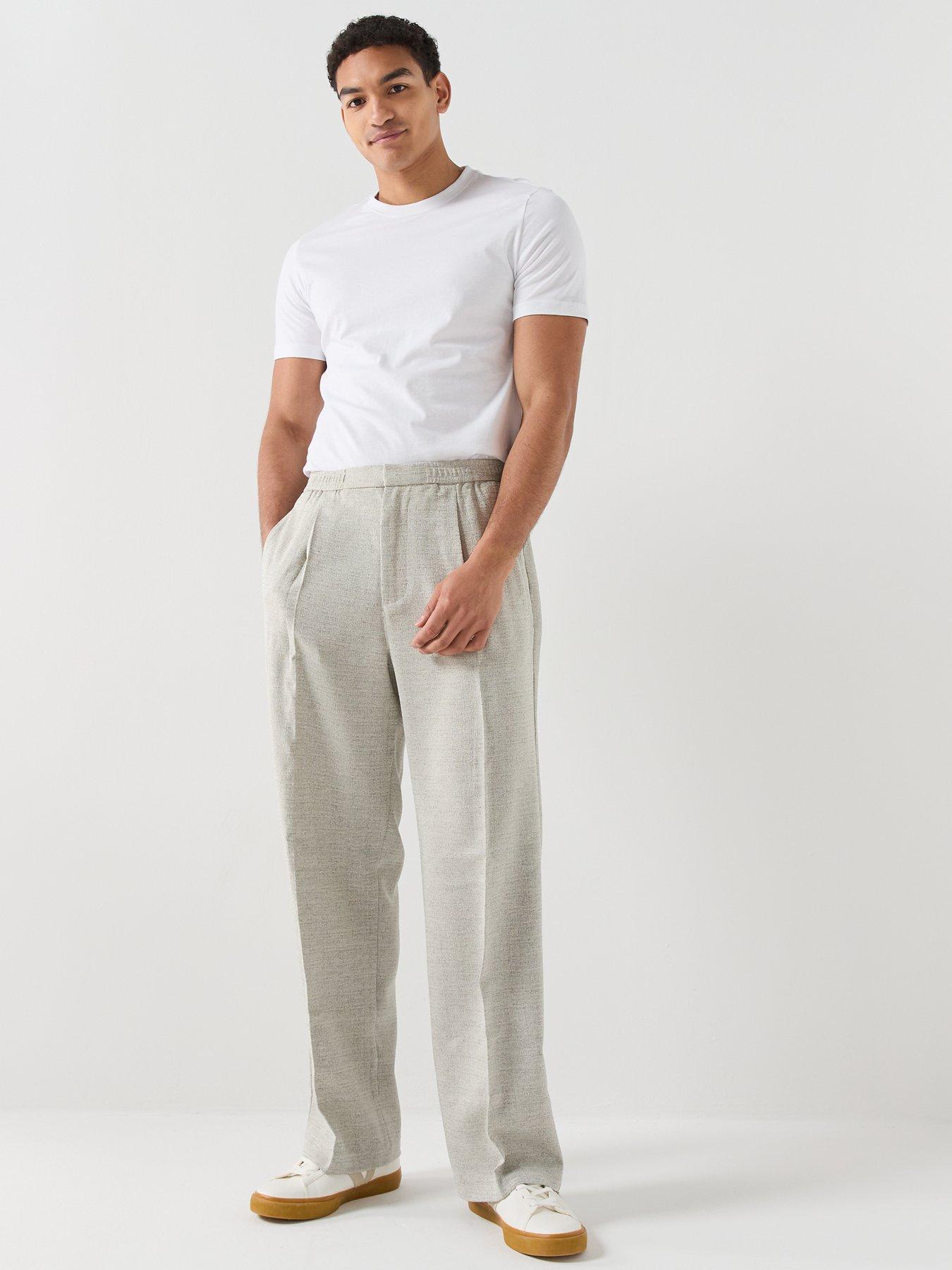 Image 6 of 6 of Lacoste Lacoste Straight Fit Marbled Canvas Trousers - Grey