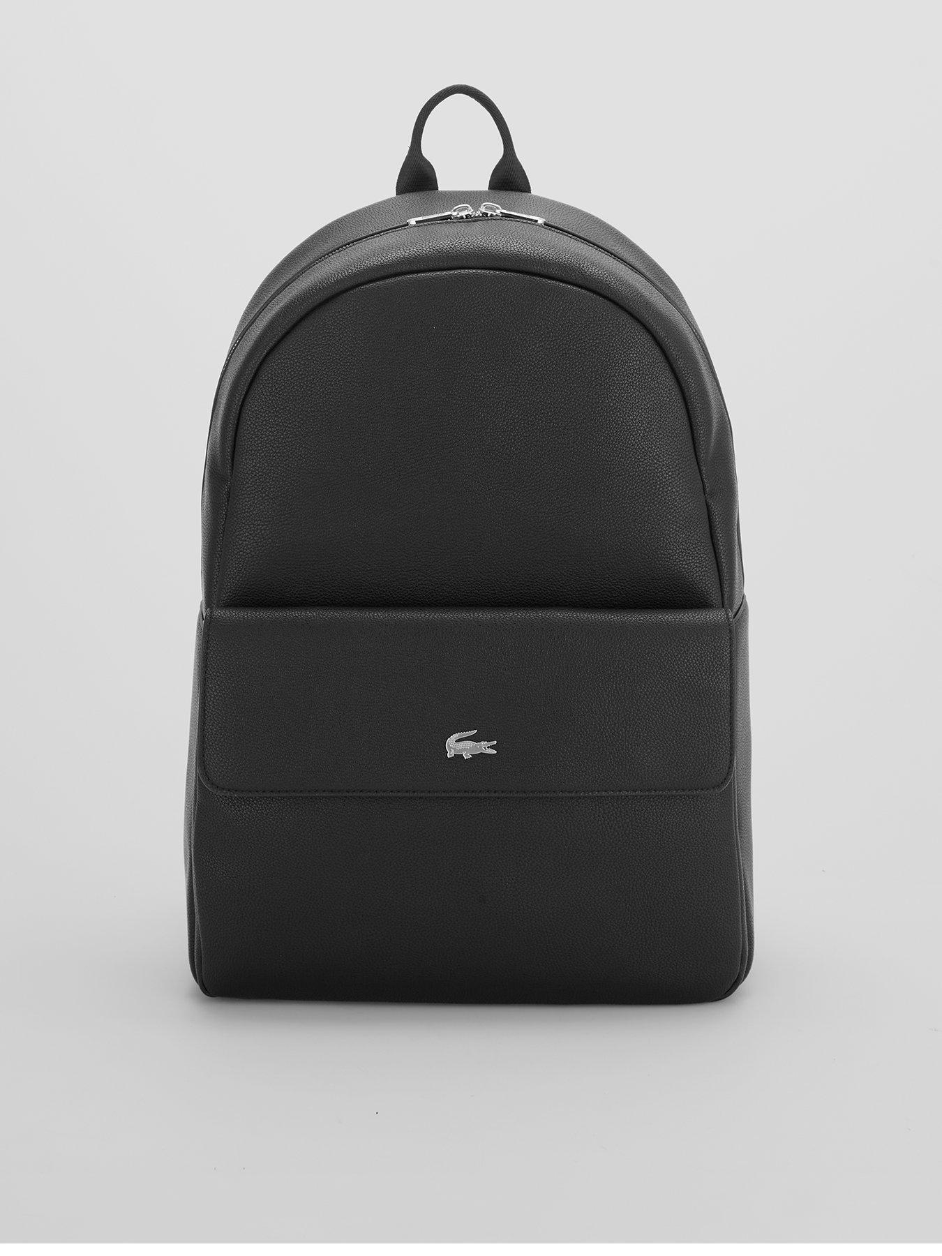 Lacoste Pu Leather Backpack, Black, Men