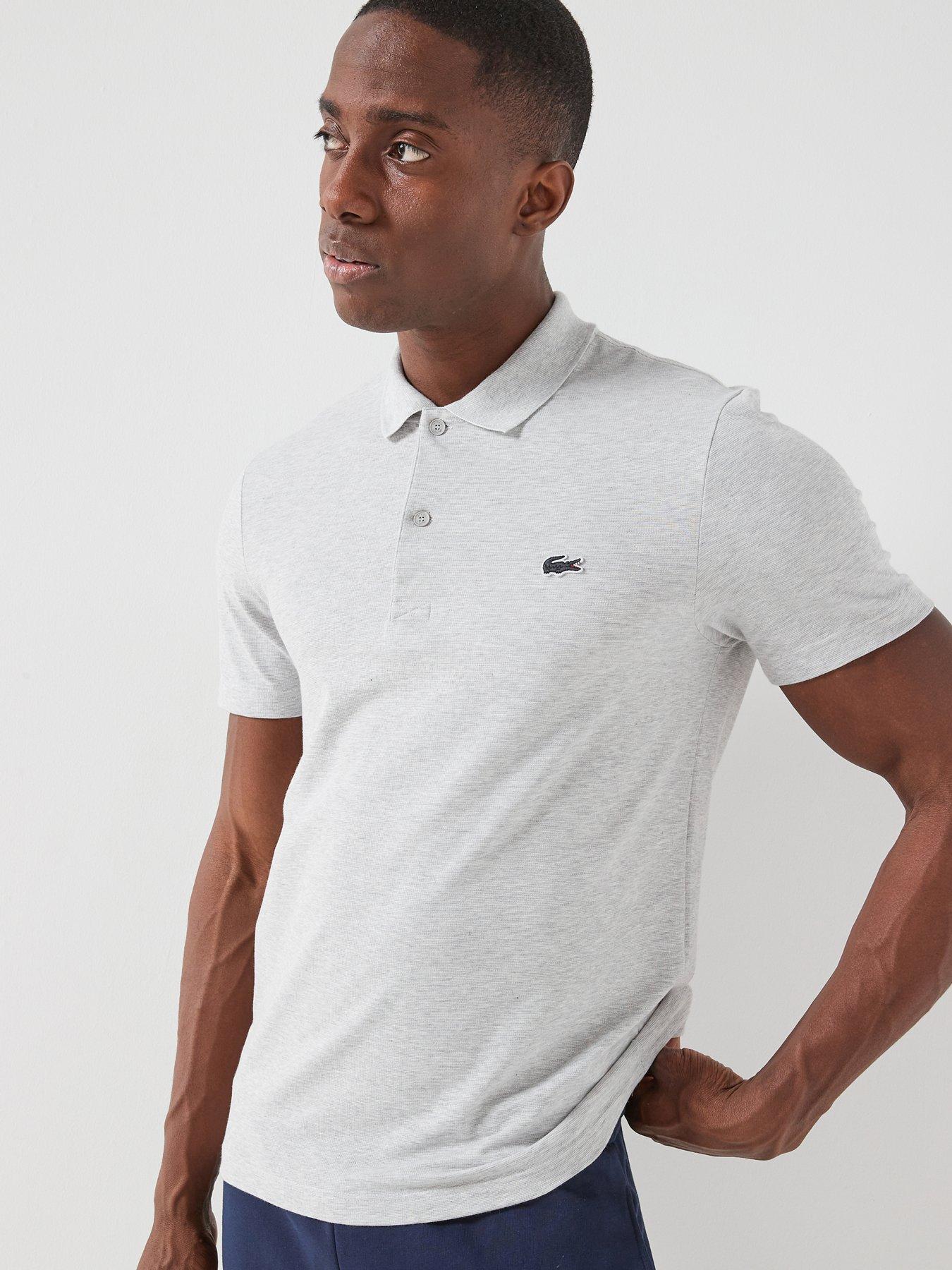 Lacoste Cotton Blend Ottoman Polo Short - Grey