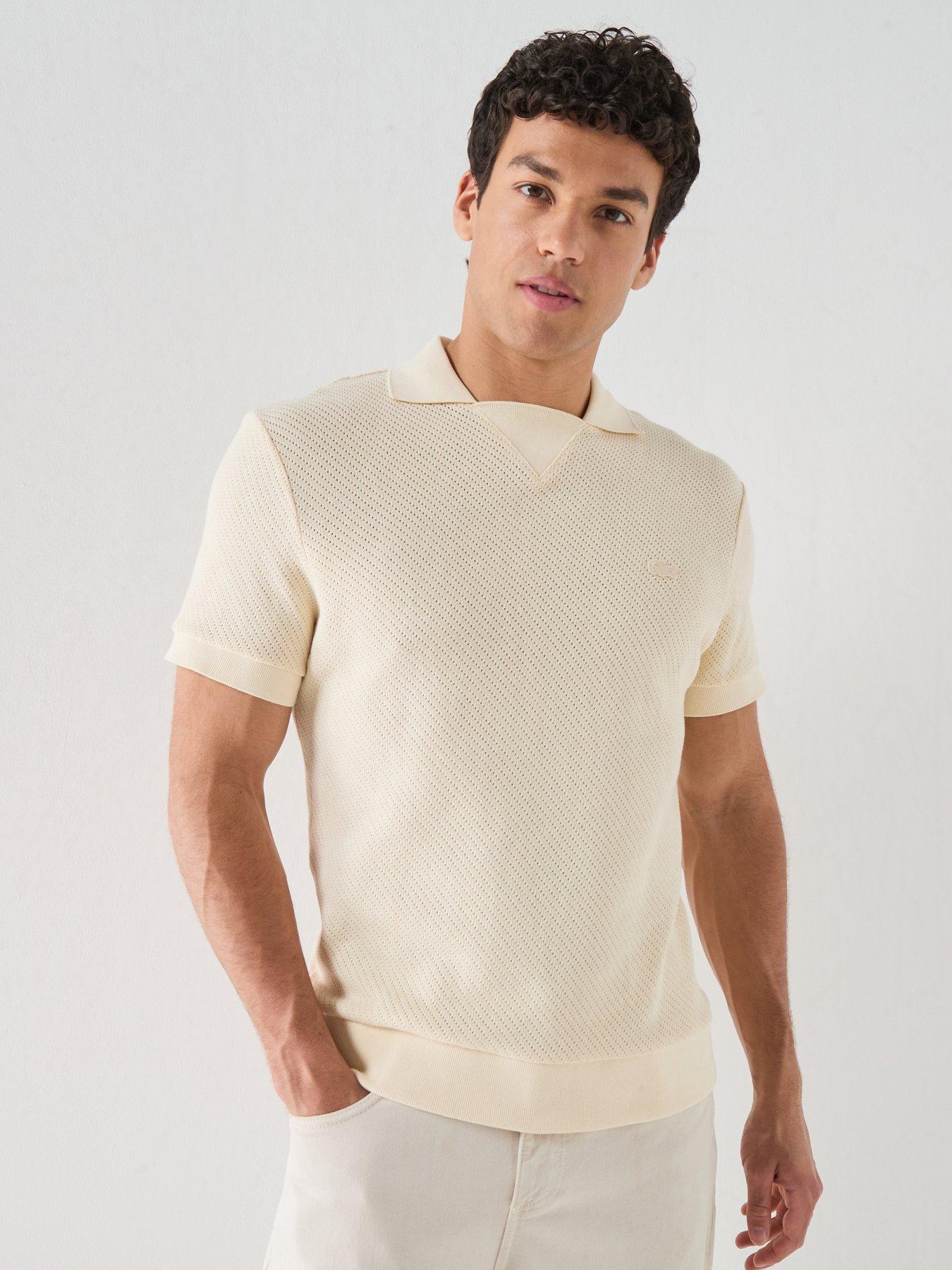 Lacoste Regular Fit Knitted Polo Shirt – Beige