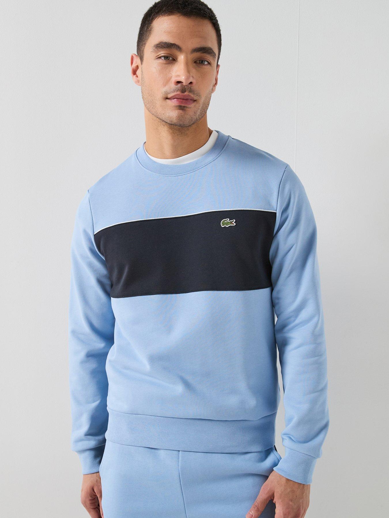 Lacoste Classic Fit Colorblock Fleece Sweatshirt, Blue, Size Xl, Men