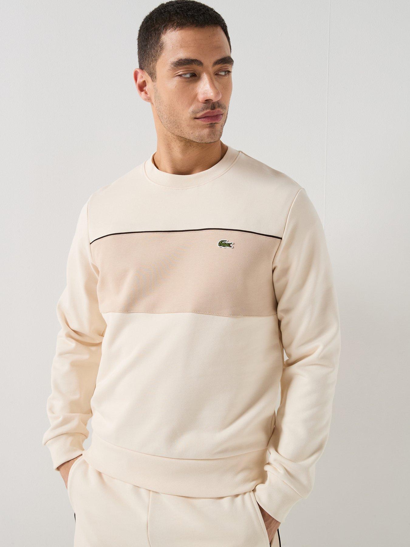 Lacoste Classic Fit Colorblock Fleece Sweatshirt - White