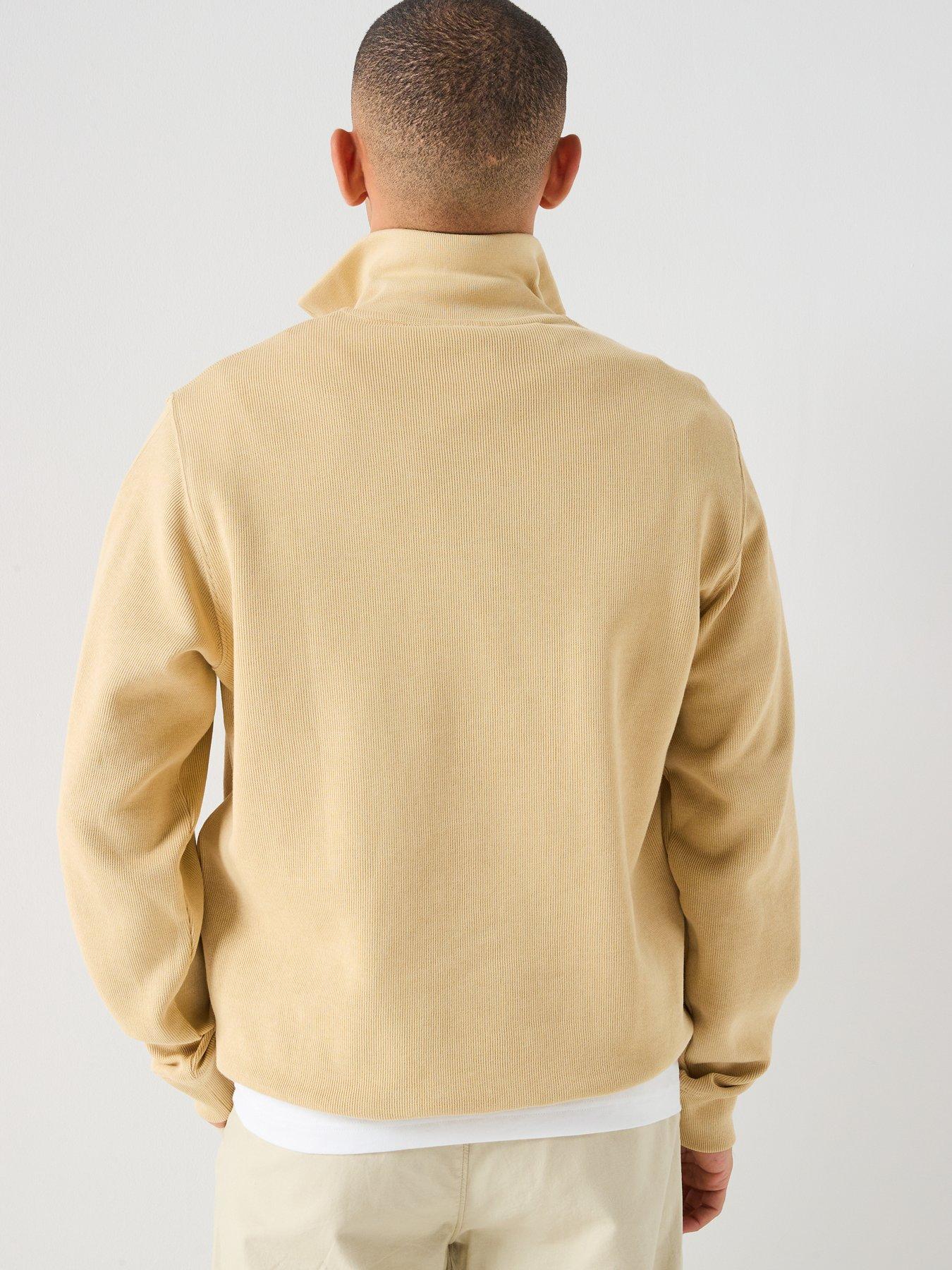 Image 2 of 5 of Lacoste Classic Fit Quarter Zip Sweatshirt - Beige