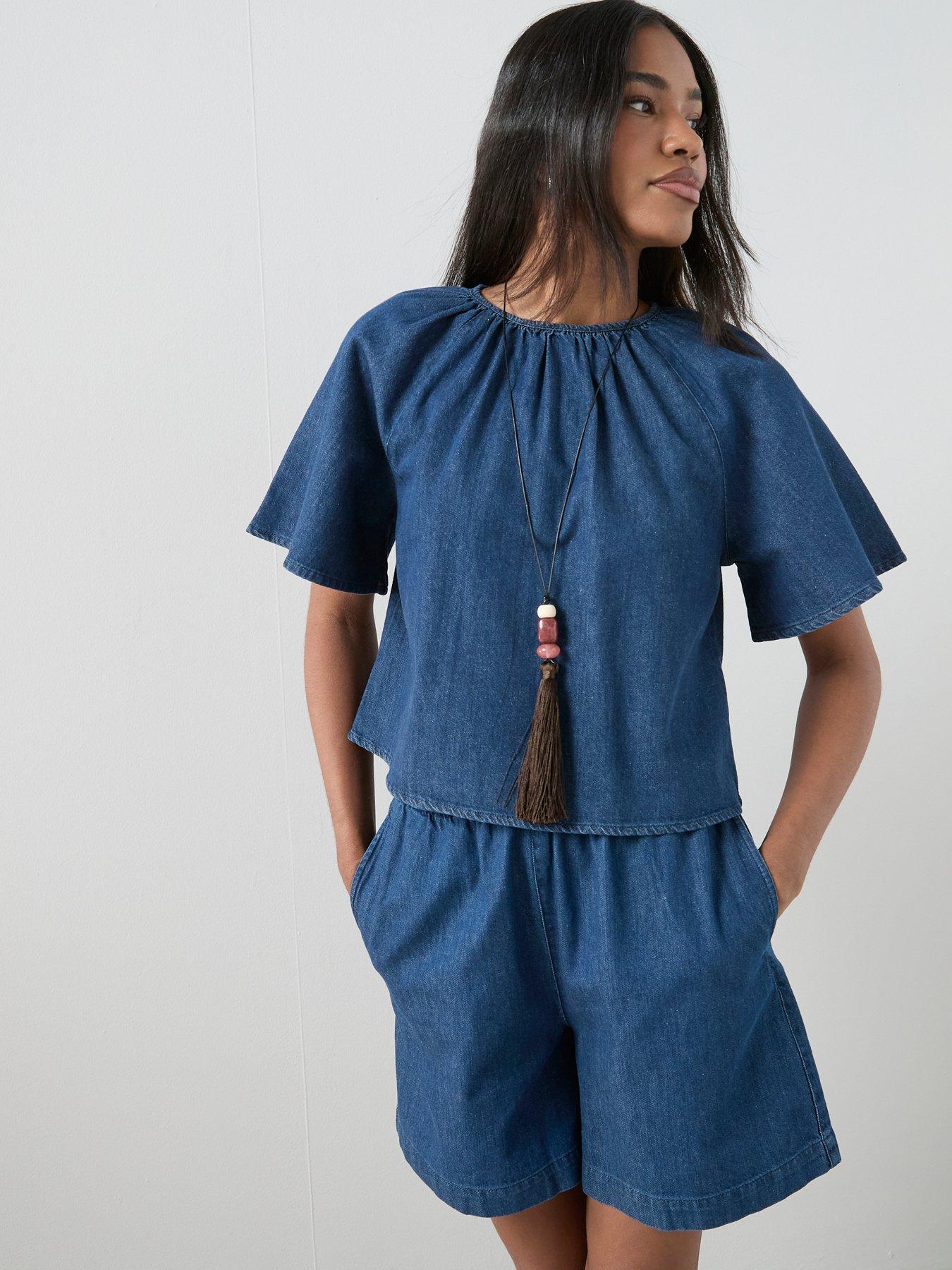 The Very Collection Cotton And Linen Mix Co-ord Top