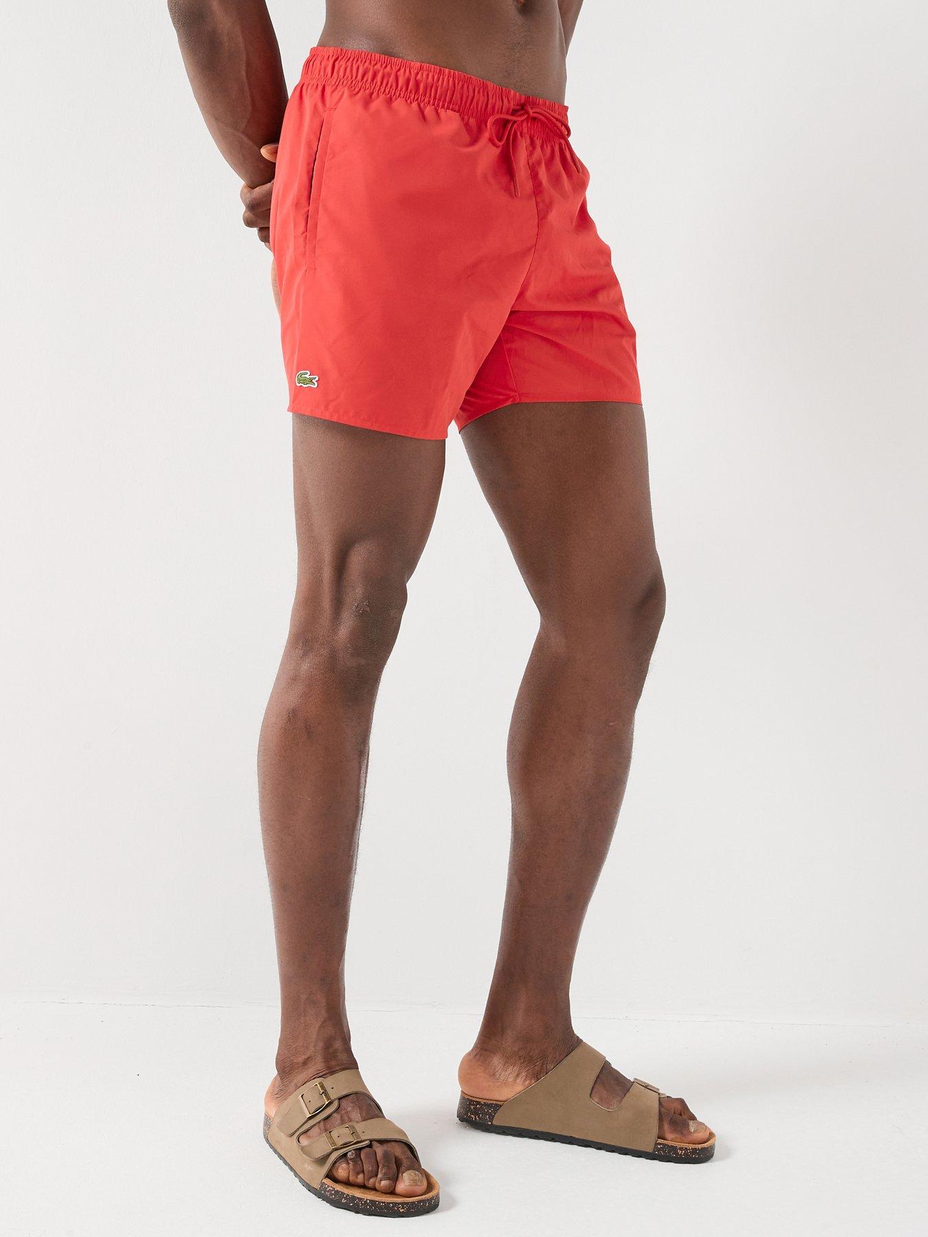 Image 1 of 4 of Lacoste Short Quick-Dry Swim Trunks - Red