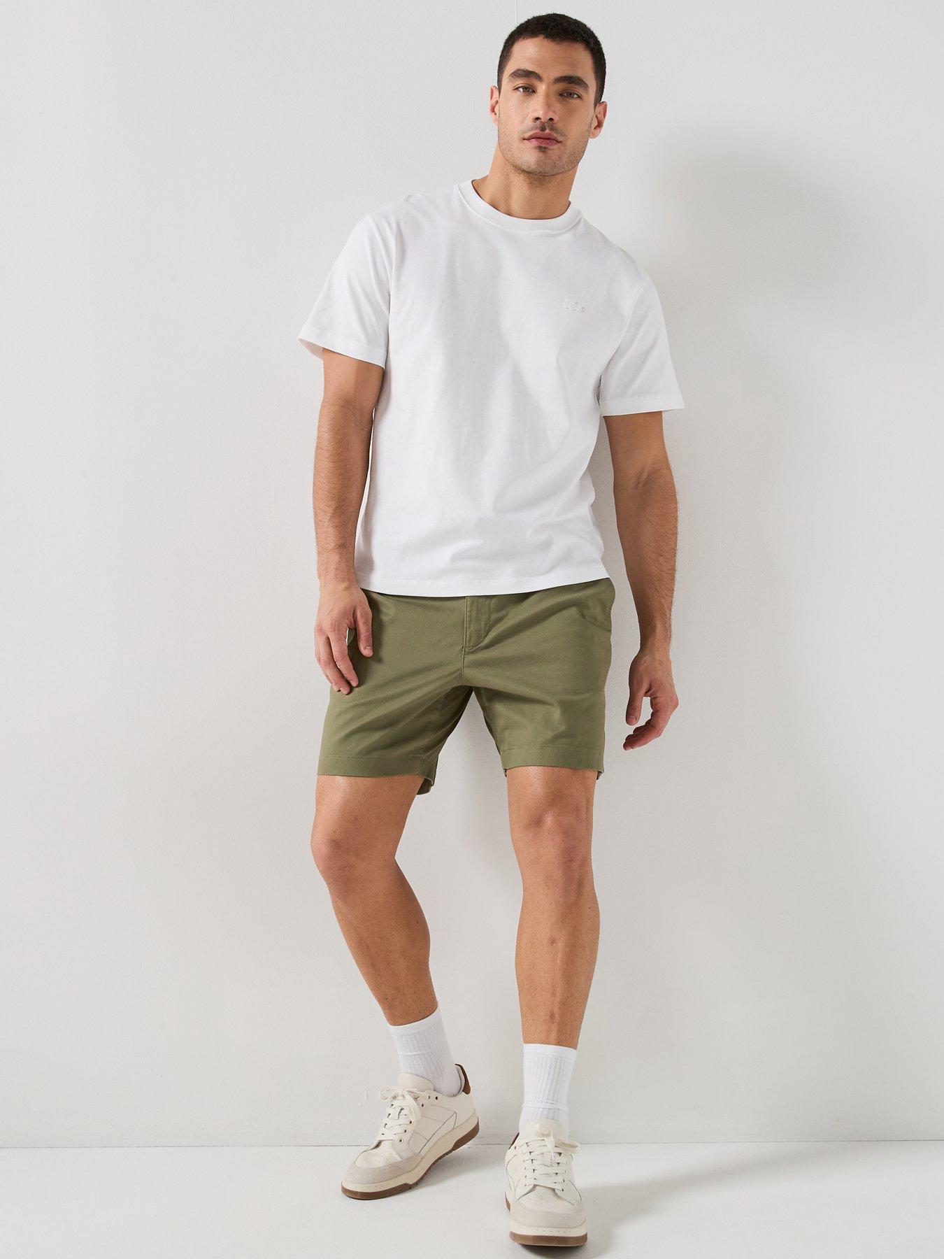 Image 5 of 6 of Lacoste Classic Fit Back Print Heavy Cotton T-Shirt- White