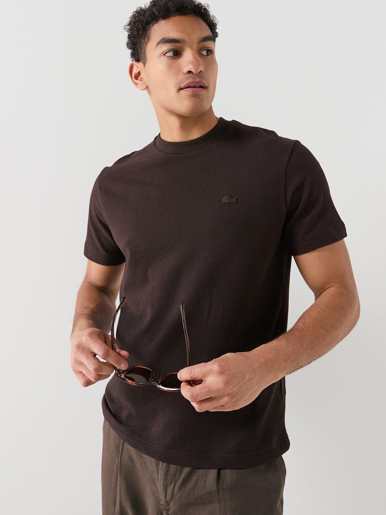 Lacoste Soft Textured Classic Fit T-Shirt - Brown