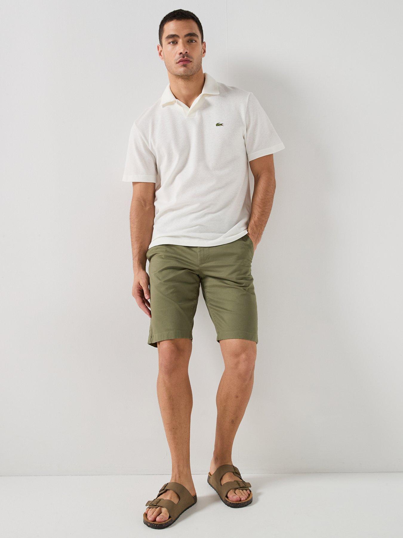 Image 3 of 5 of Lacoste Slim Fit Stretch Cotton Chino Bermuda Shorts - Khaki