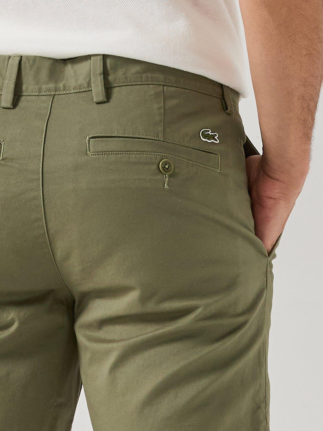 Image 4 of 5 of Lacoste Slim Fit Stretch Cotton Chino Bermuda Shorts - Khaki