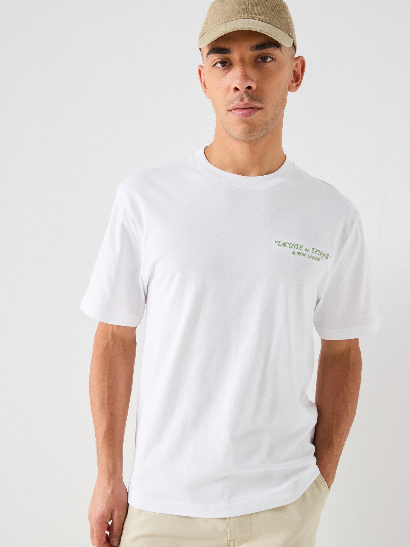 Lacoste Classic Fit Back Print Embroidered T-Shirt - White