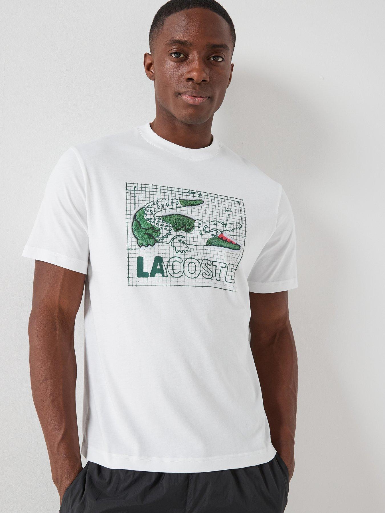 Lacoste Classic Fit Printed Cotton T-Shirt - White