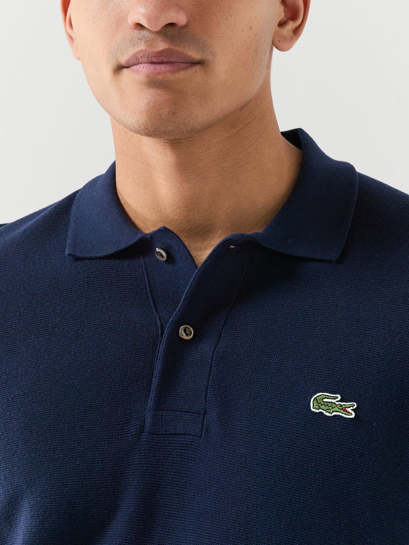 Image 4 of 5 of Lacoste Classic Fit Knitted Polo Shirt - Navy