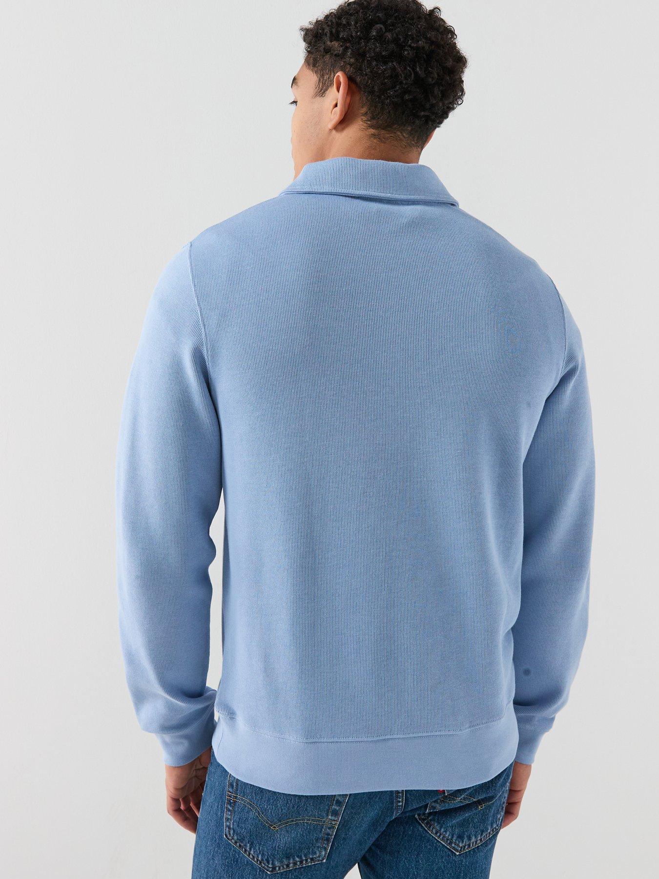 Image 2 of 5 of Lacoste Classic Fit Polo Collar Ribbed Polo Shirt - Blue