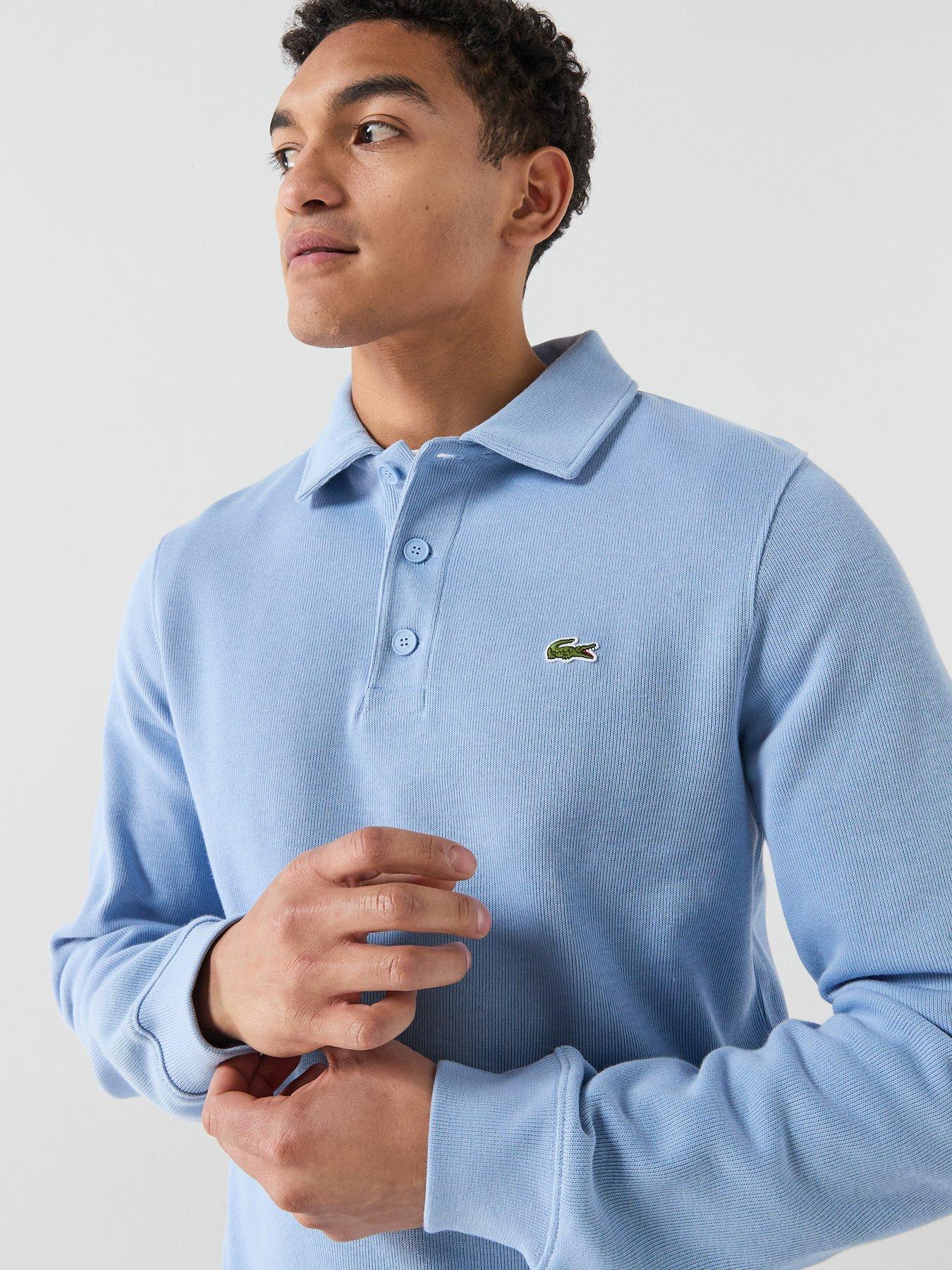 Image 5 of 5 of Lacoste Classic Fit Polo Collar Ribbed Polo Shirt - Blue