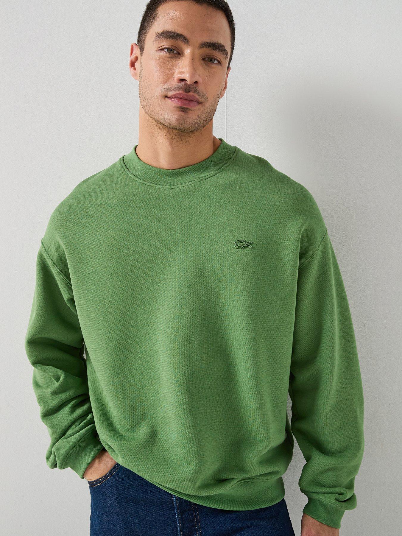 Image 1 of 6 of Lacoste Loose Fit Fleece Sweatshirt - Green