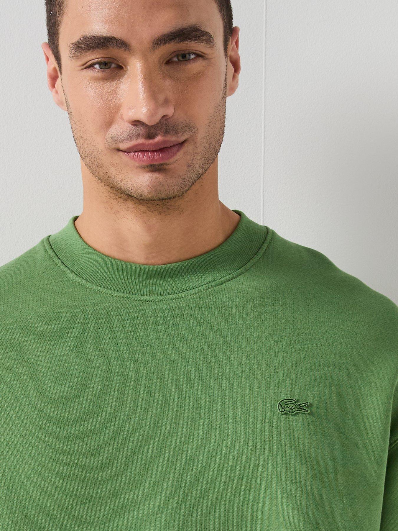Image 4 of 6 of Lacoste Loose Fit Fleece Sweatshirt - Green
