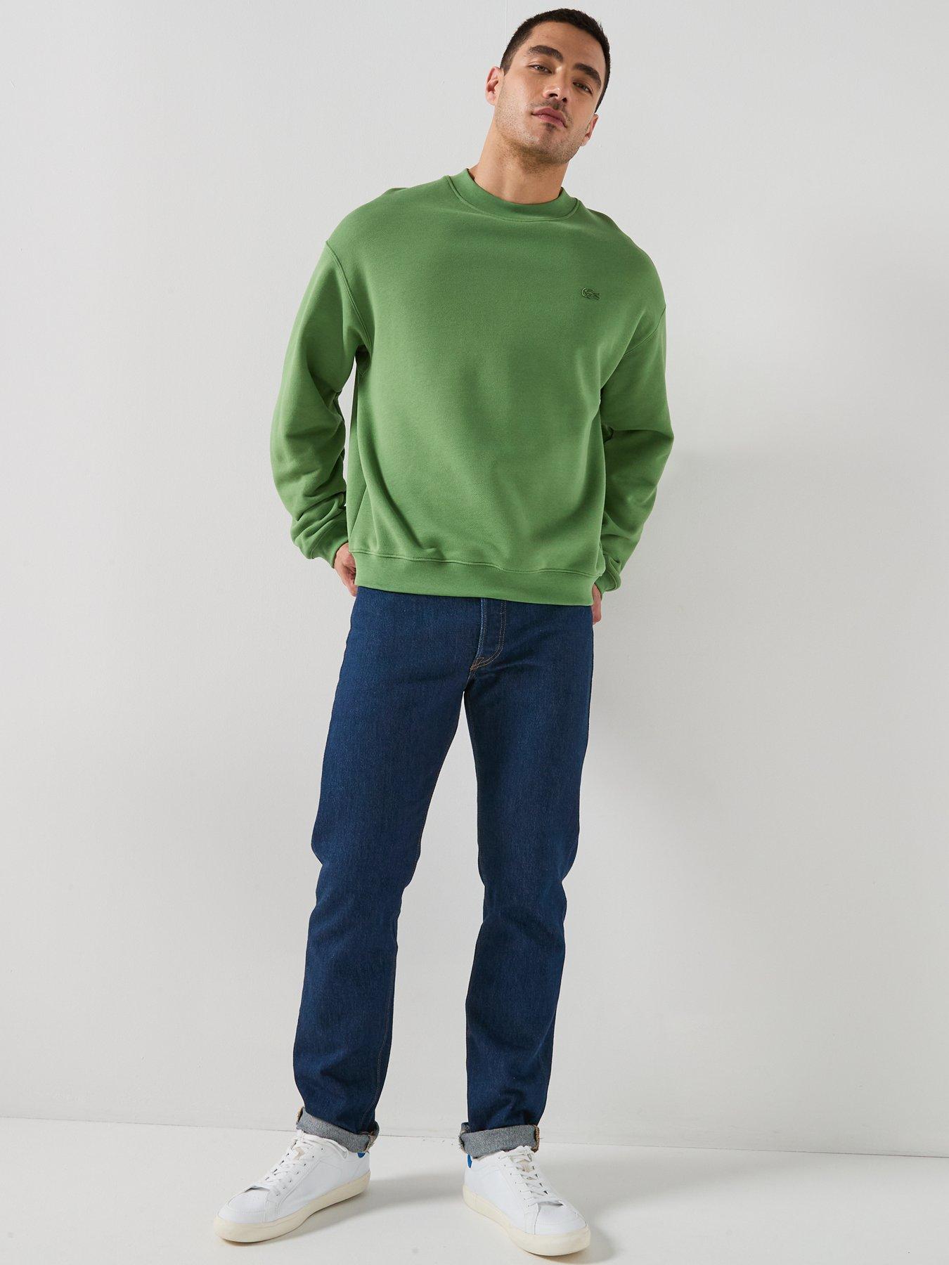 Image 6 of 6 of Lacoste Loose Fit Fleece Sweatshirt - Green