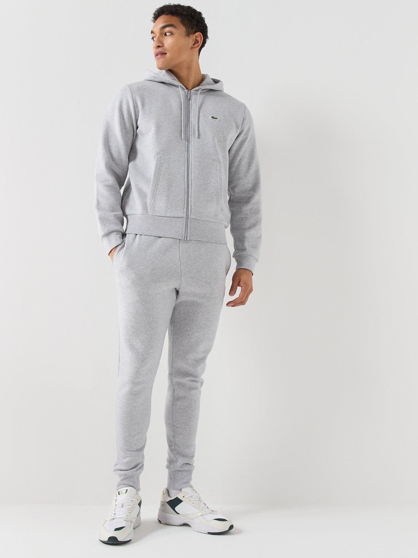 Image 3 of 4 of Lacoste Lacoste Zip Thru Jersey Tracksuit Set- Grey