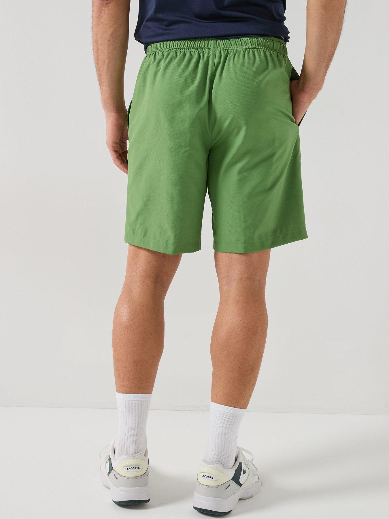Image 2 of 5 of Lacoste Woven Drawstring Shorts - Green