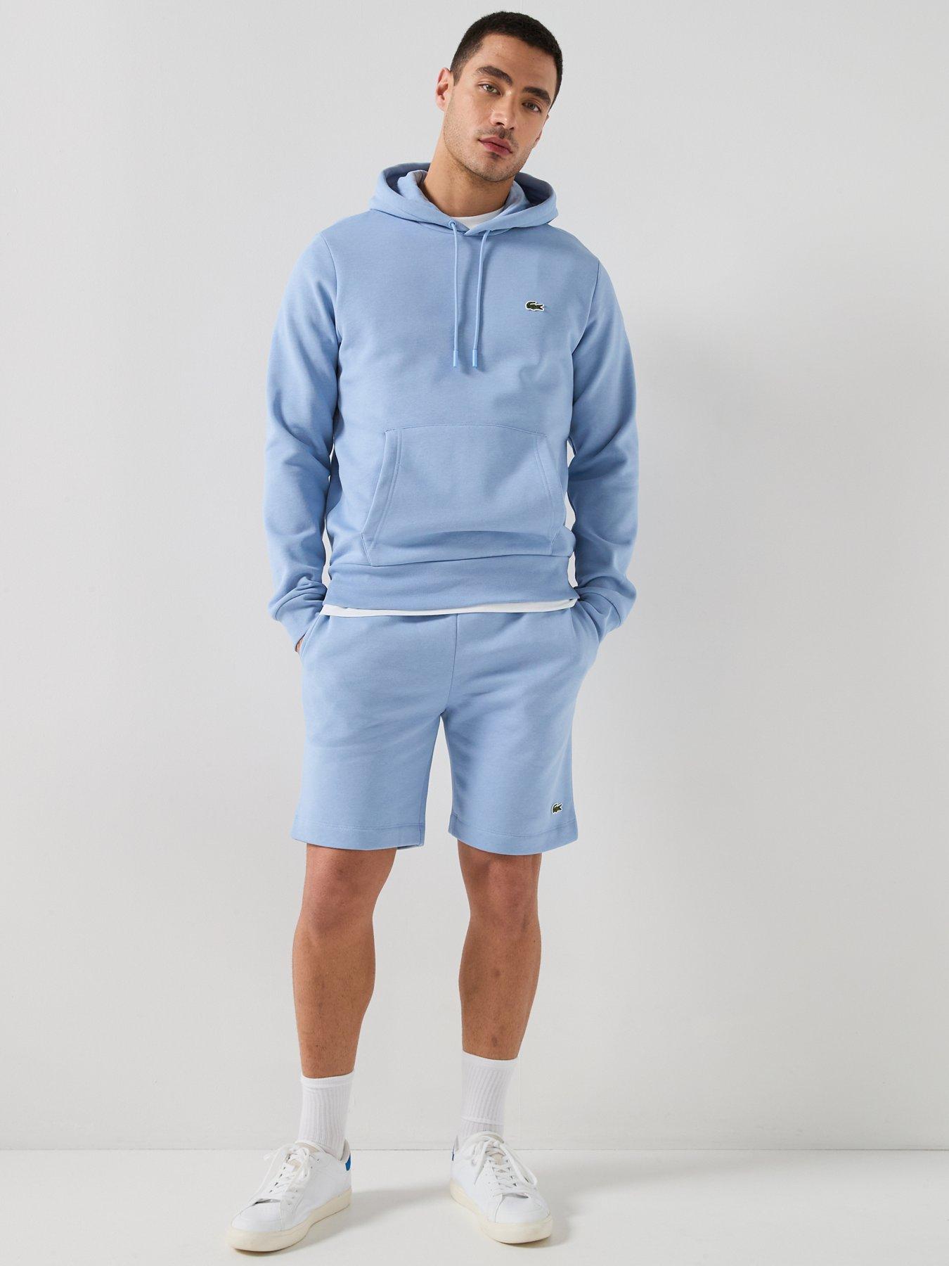 Image 3 of 6 of Lacoste Regular Fit Brushed Fleece Shorts - Blue