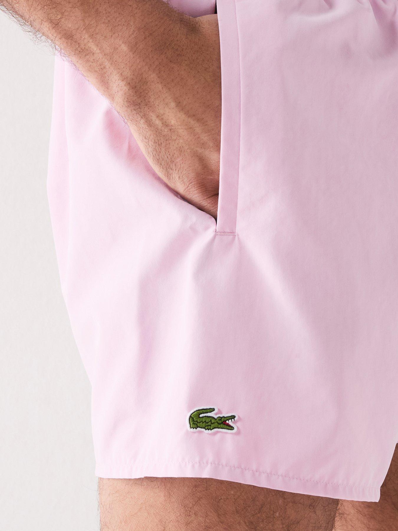 Image 4 of 5 of Lacoste Short Quick-Dry Swim Trunks - Pink