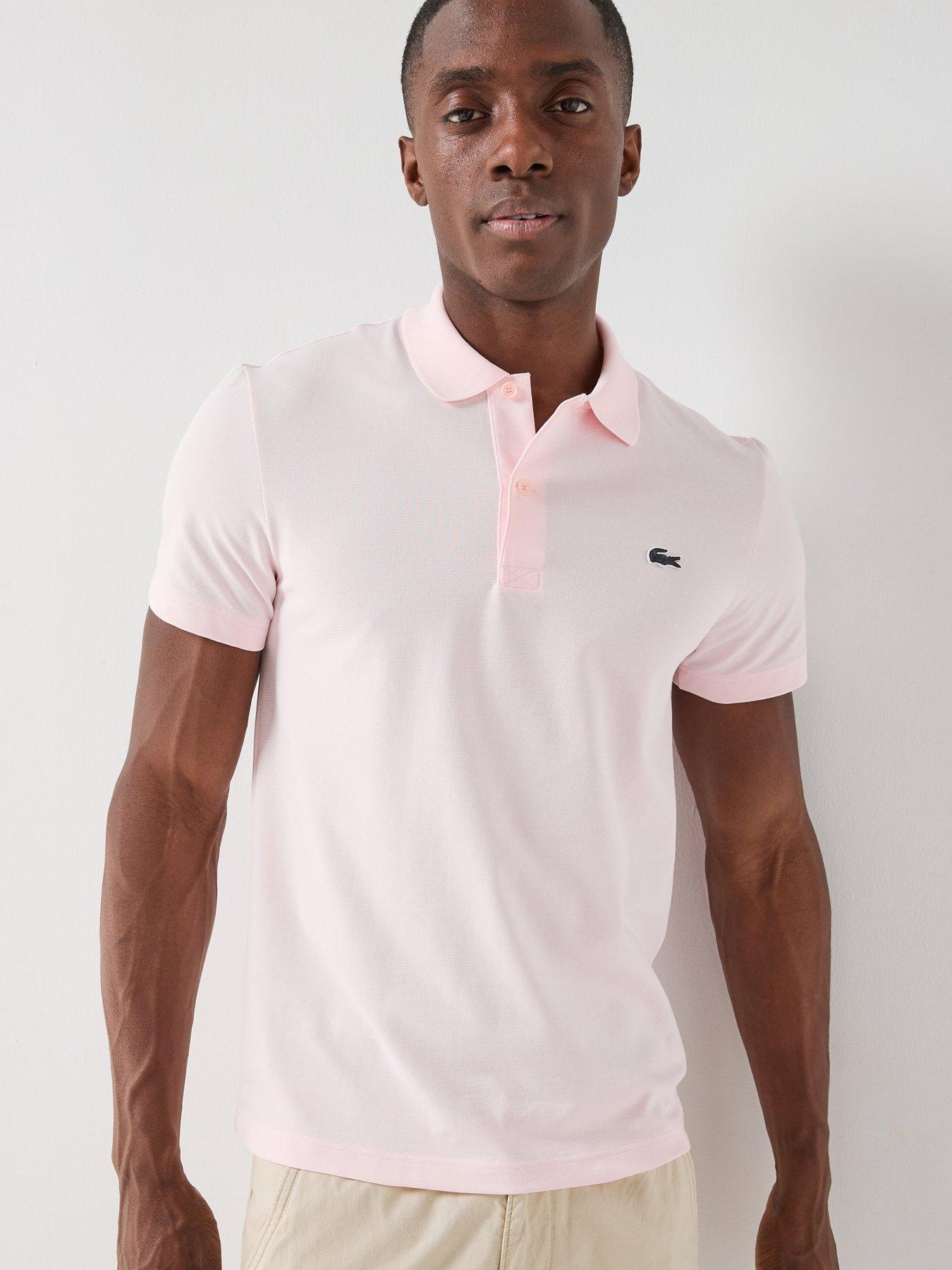 Lacoste Cotton Blend Ottoman Polo Short, Light Pink, Size 2Xl, Men