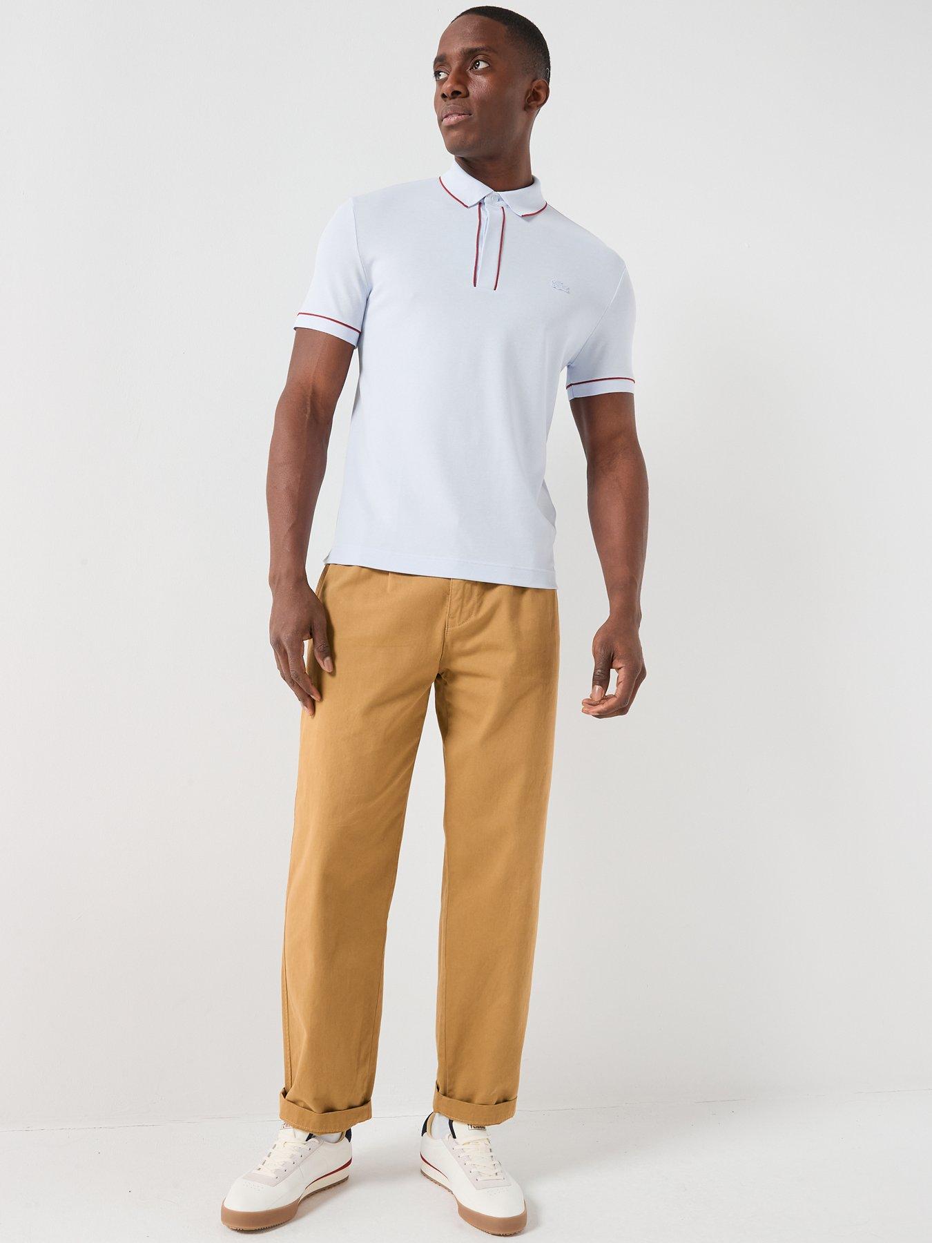 Image 3 of 5 of Lacoste Regular Fit Paris Stretch Pique Polo Shirt - Pale Blue